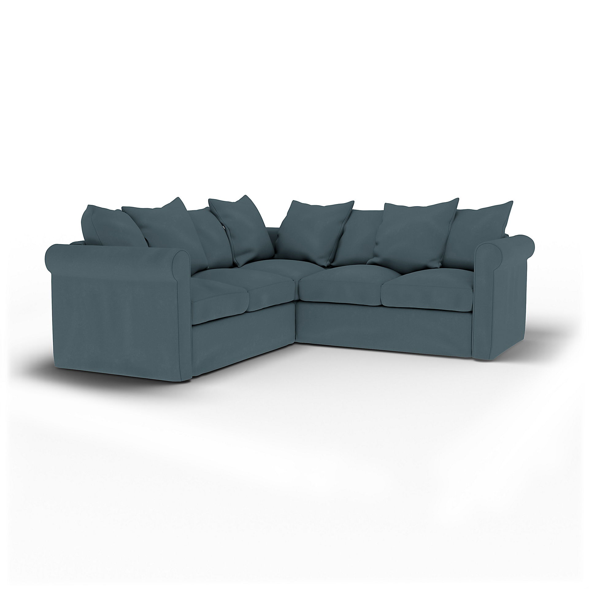 IKEA - Grönlid 4 Seater Corner Sofa Cover, Duck Egg, Velvet - Bemz