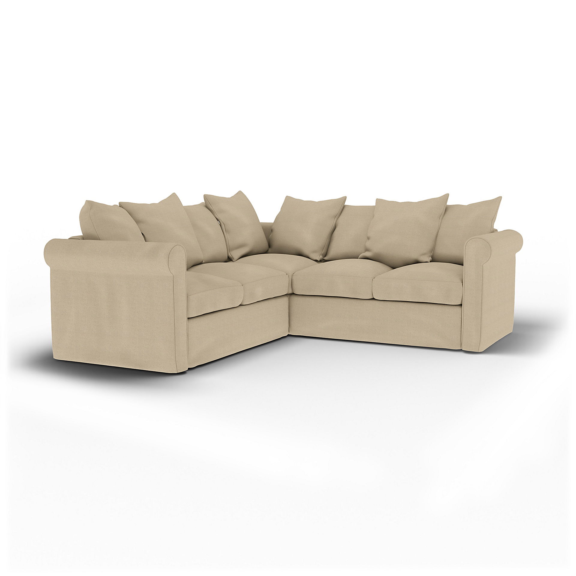 IKEA - Överdrag till Grönlid 4-sitshörnsoffa, Unbleached, Linne - Bemz