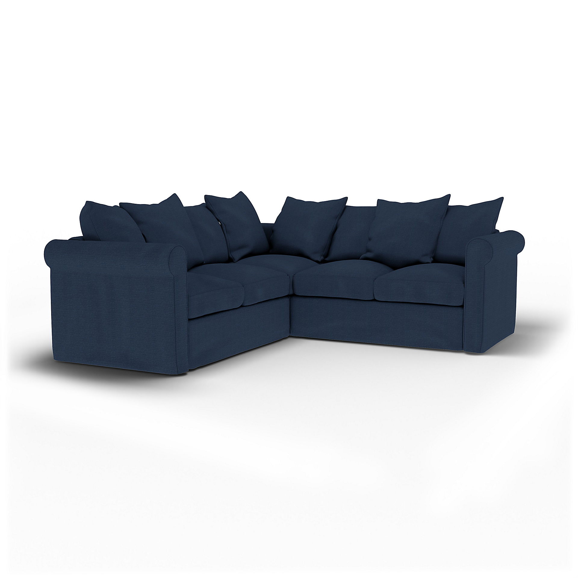 IKEA - Hoes voor 4-zitshoekbank Grönlid, Navy Blue, Linnen - Bemz