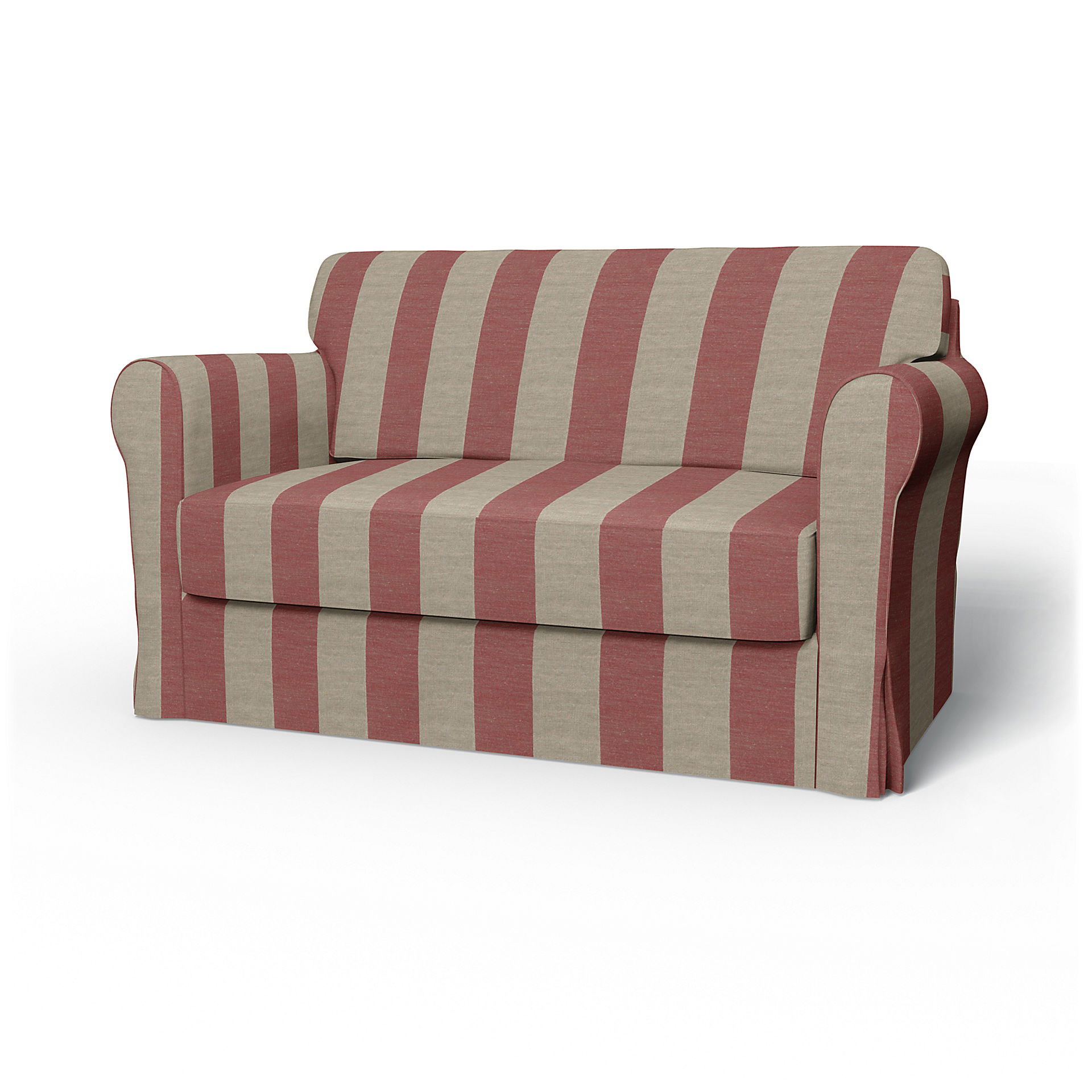 IKEA - Hagalund Sofa Bed Cover, Soft Red, Linen - Bemz