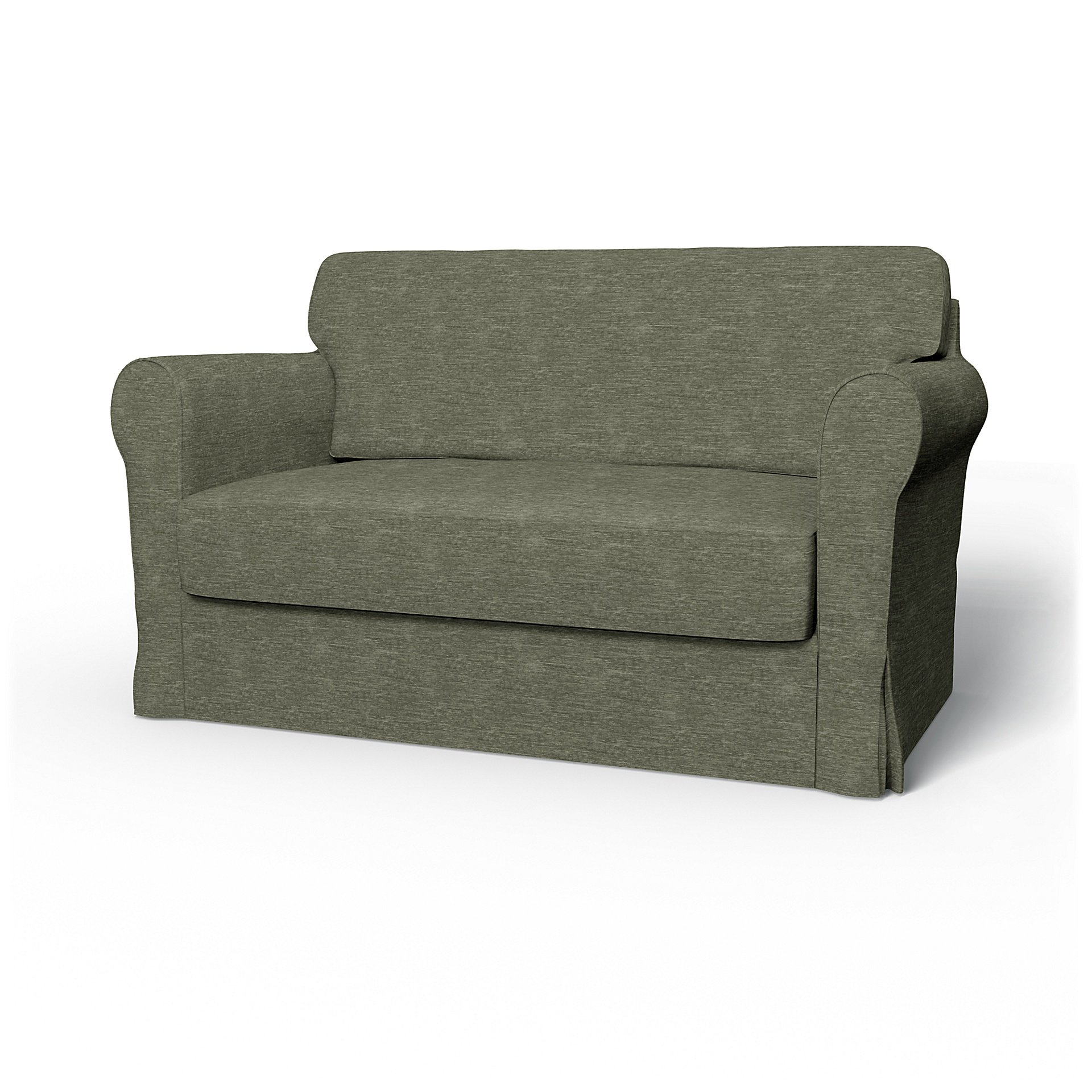 IKEA - Hagalund Sofa Bed Cover, Green Grey, Velvet - Bemz
