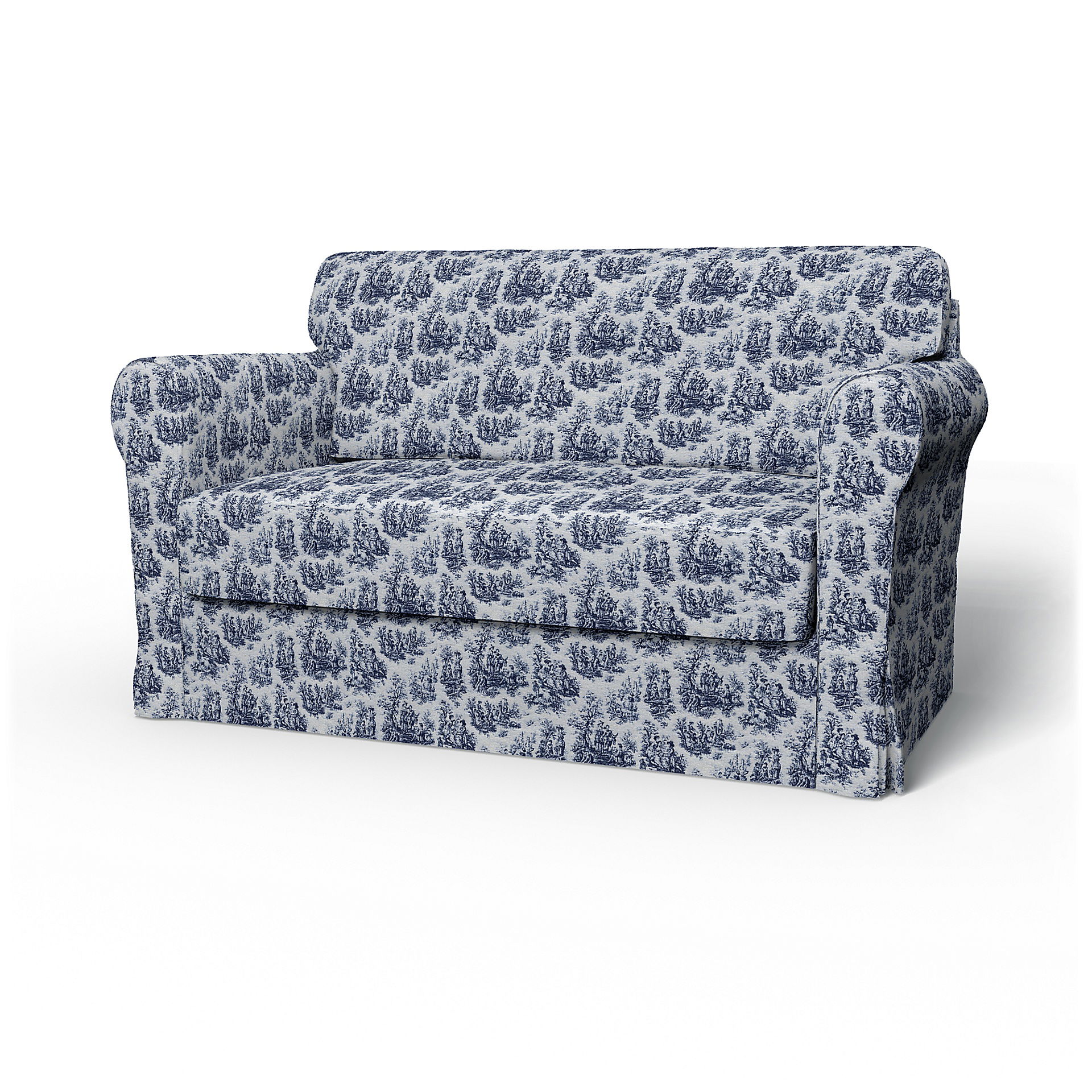 IKEA - Överdrag till Hagalund bäddsoffa, Dark Blue, BOUCLÉ & TEXTUR - Bemz