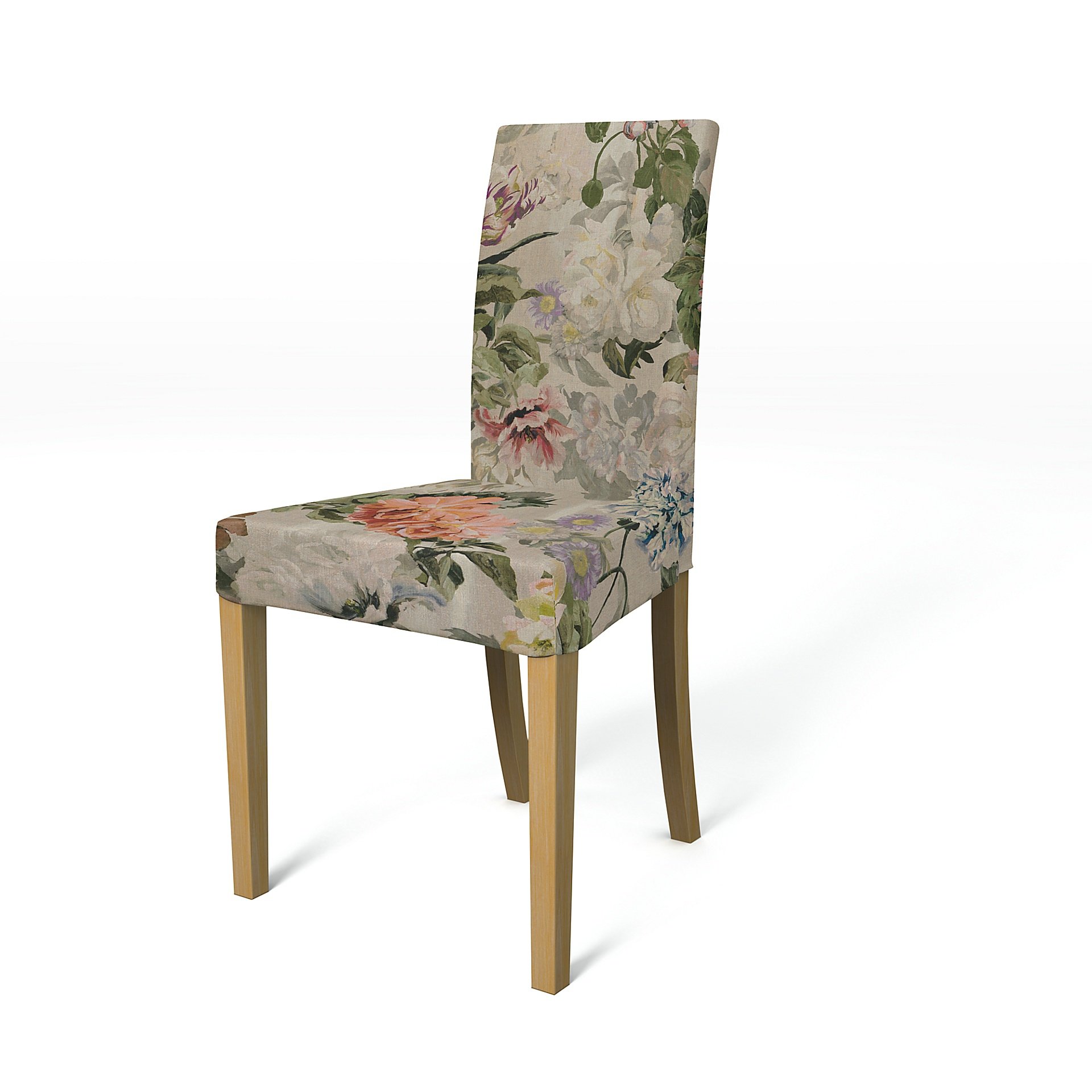 IKEA - Harry Dining Chair Cover, Delft Flower - Tuberose, Linen - Bemz