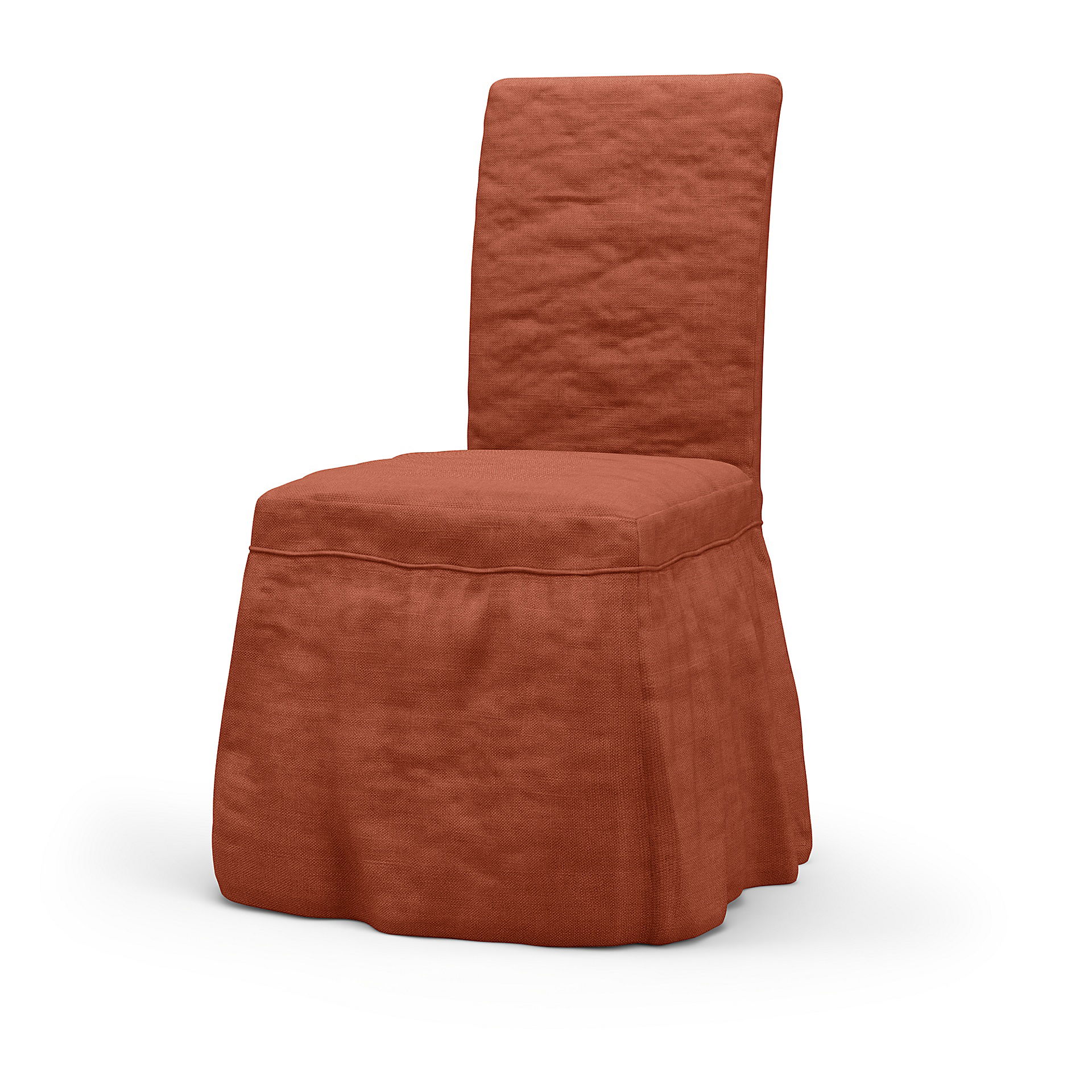 IKEA - Henriksdal Dining Chair Cover Long skirt with Ruffles (Large model), Burnt Orange, Linen - Bemz