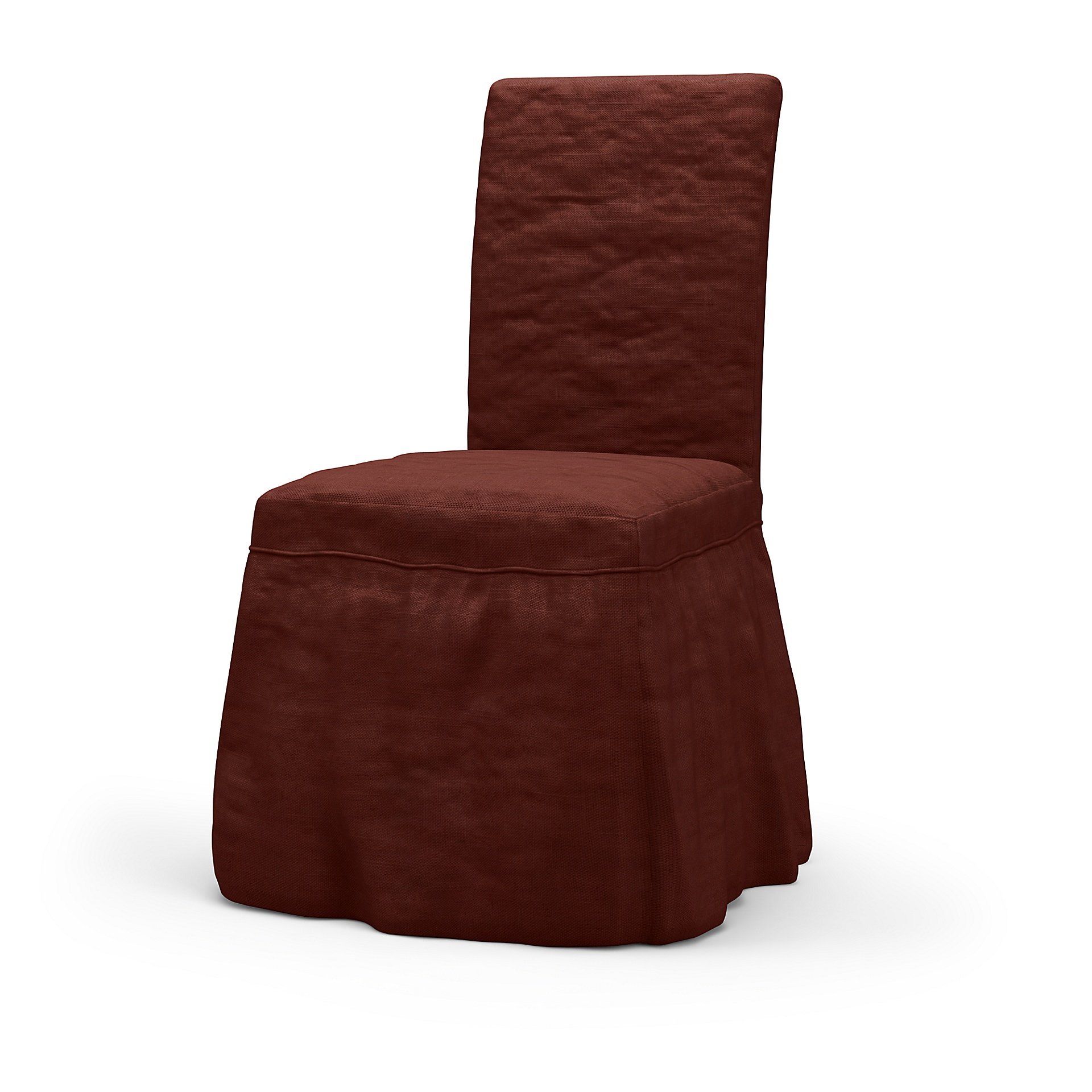 IKEA - Henriksdal Dining Chair Cover Long skirt with Ruffles (Standard model), Ground Coffee, Velvet