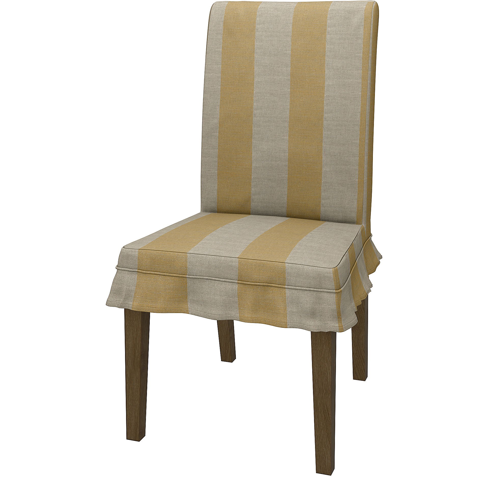 IKEA - HENRIKSDAL DINING CHAIR COVER SHORT SKIRT WITH RUFFLES (STANDARD MODEL), Sun Yellow, Linen - Bemz