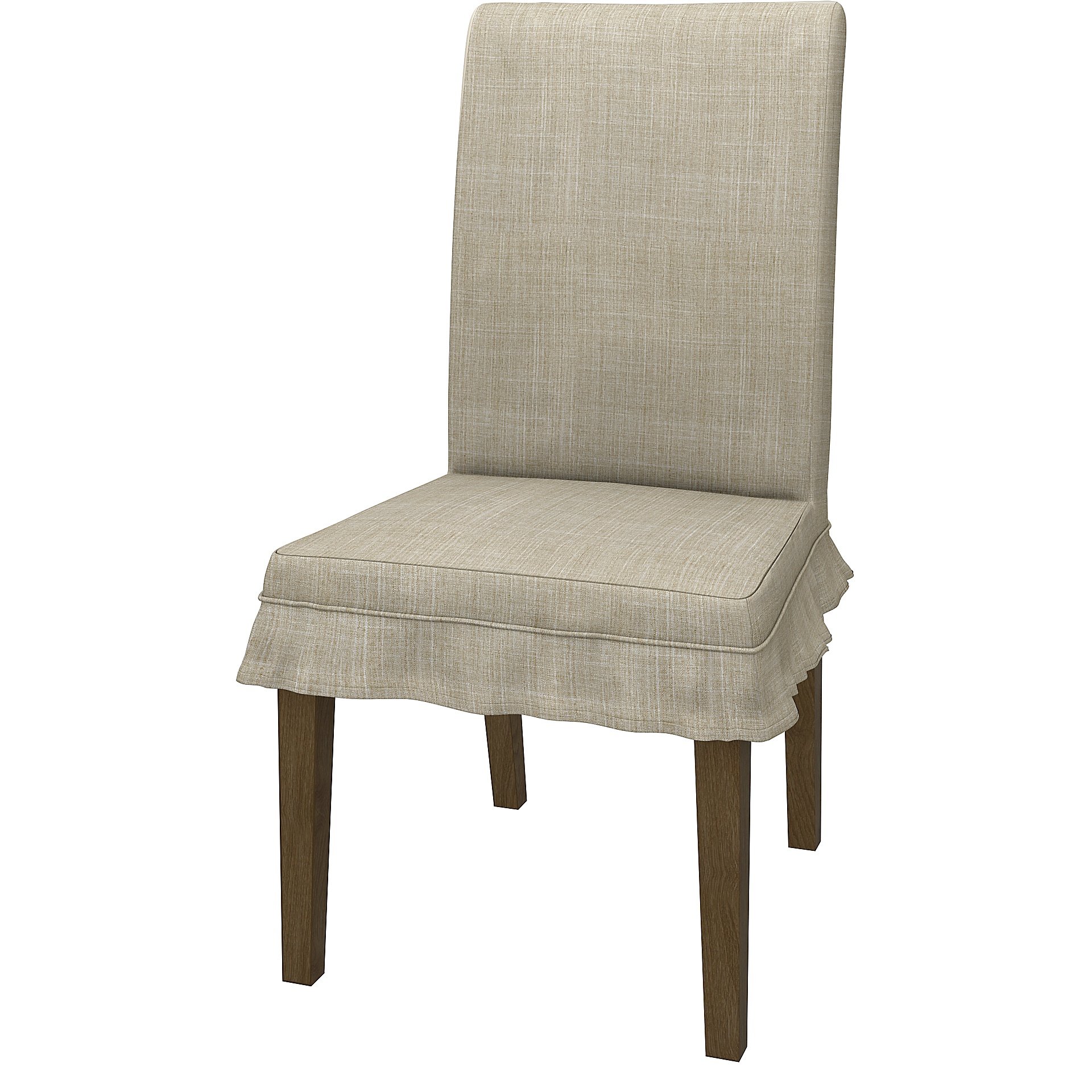 IKEA - HENRIKSDAL DINING CHAIR COVER SHORT SKIRT WITH RUFFLES (STANDARD MODEL), Sand Beige, Boucle &