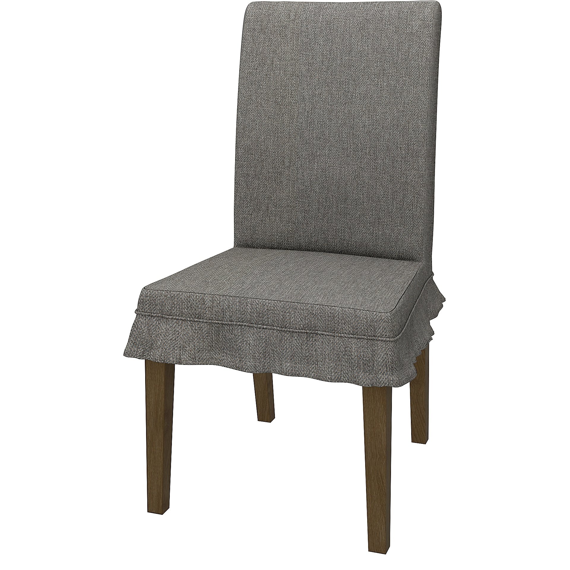 IKEA - HENRIKSDAL DINING CHAIR COVER SHORT SKIRT WITH RUFFLES (STANDARD MODEL), Taupe, Boucle & Text