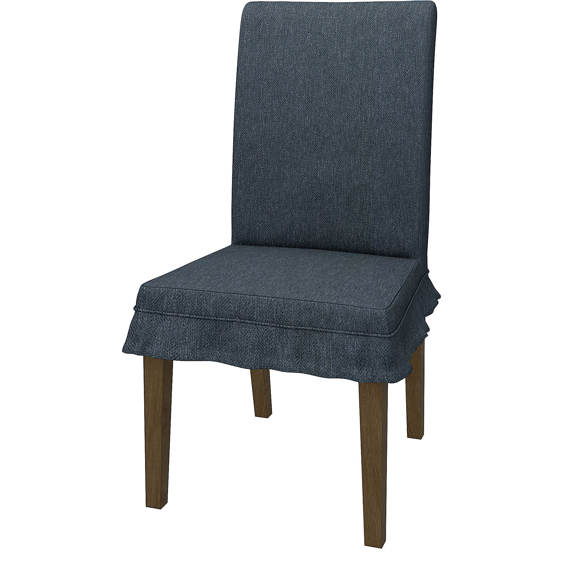 IKEA - ÖVERDRAG TILL HENRIKSDAL STOL KORT KAPPA MED VOLANG (STANDARDMODELL) , Denim, BOUCLÉ & TEXTUR - Bemz