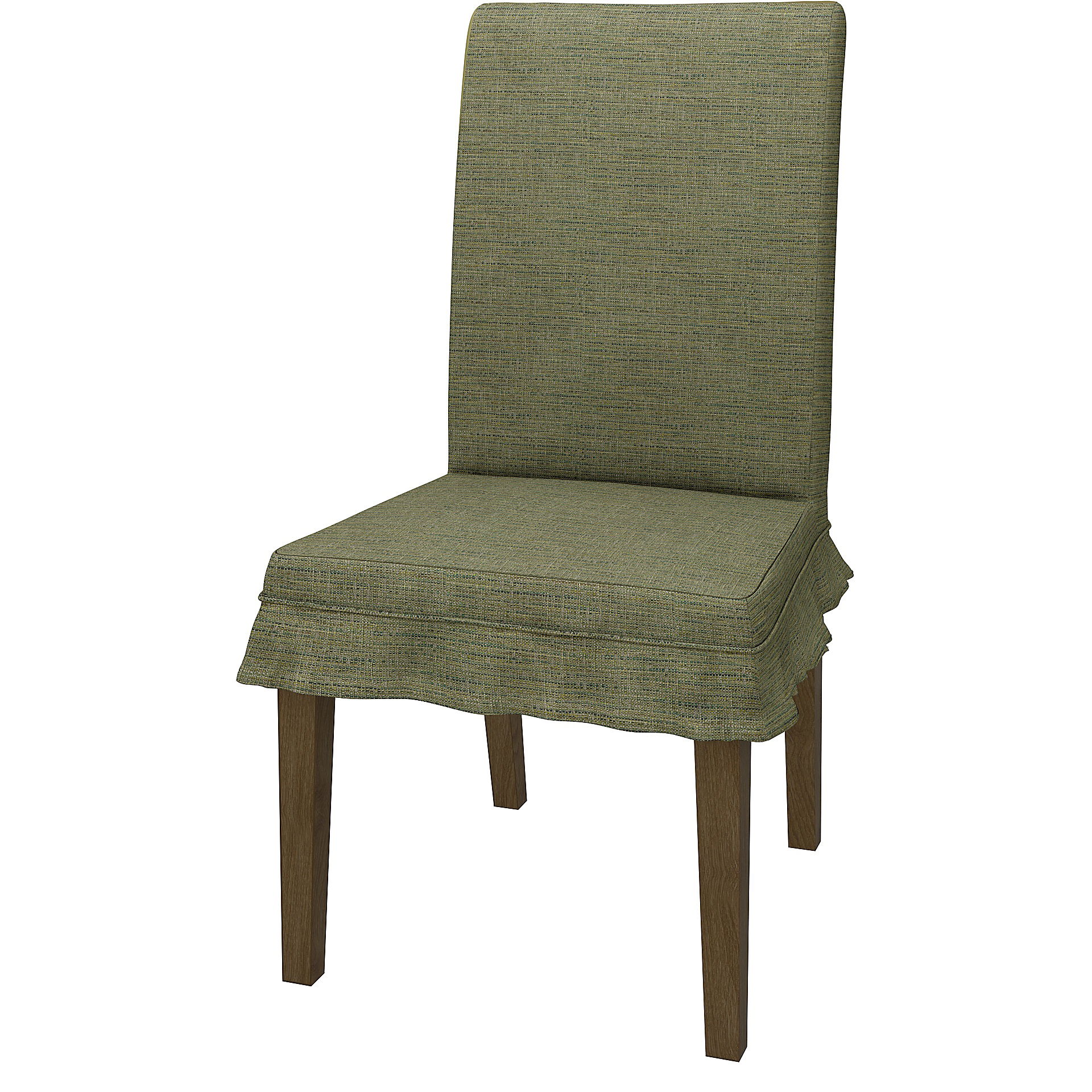 IKEA - HENRIKSDAL DINING CHAIR COVER SHORT SKIRT WITH RUFFLES (STANDARD MODEL), Meadow Green, Bouclé & Texture - Bemz