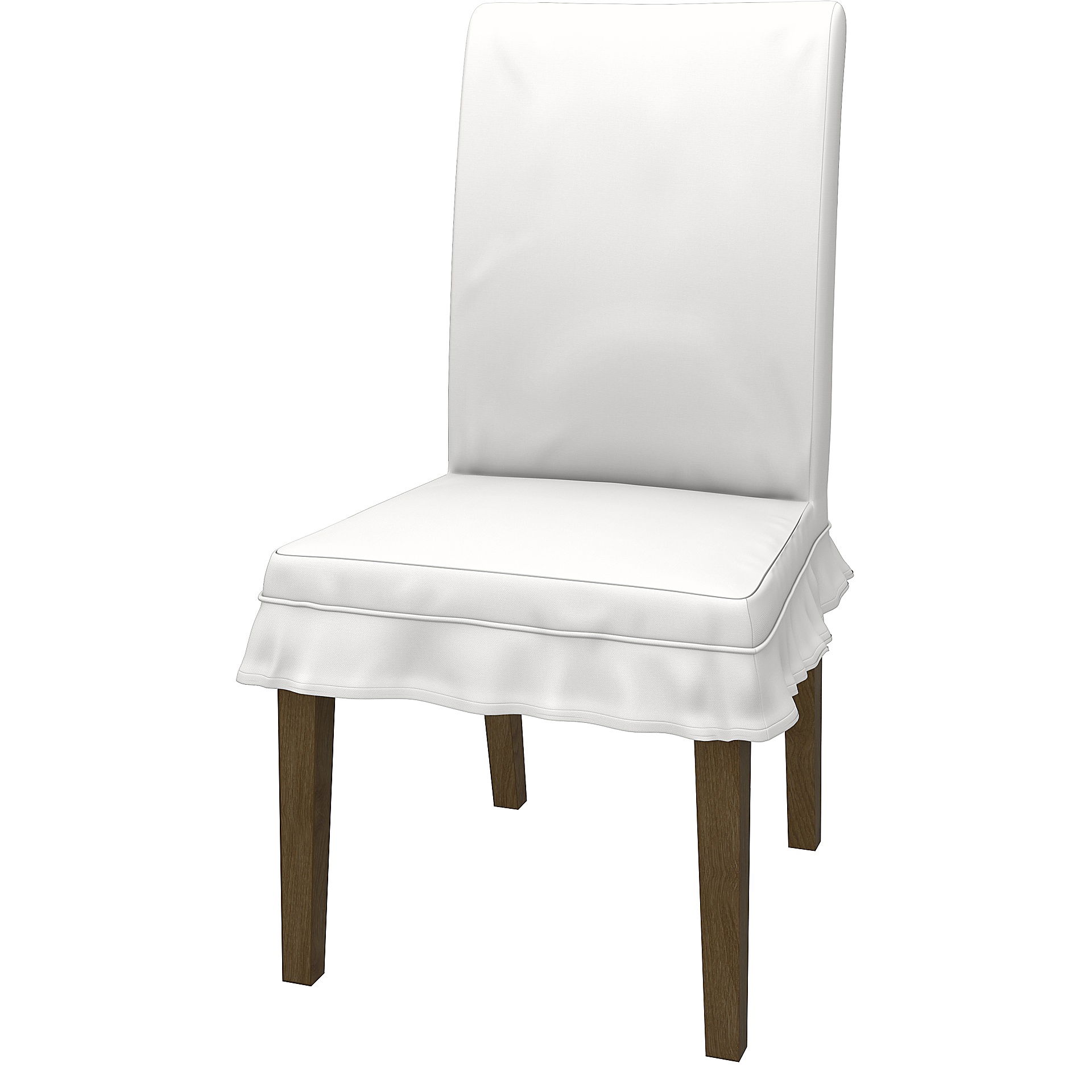 IKEA - HENRIKSDAL DINING CHAIR COVER SHORT SKIRT WITH RUFFLES (STANDARD MODEL), Absolute White, Cotton - Bemz
