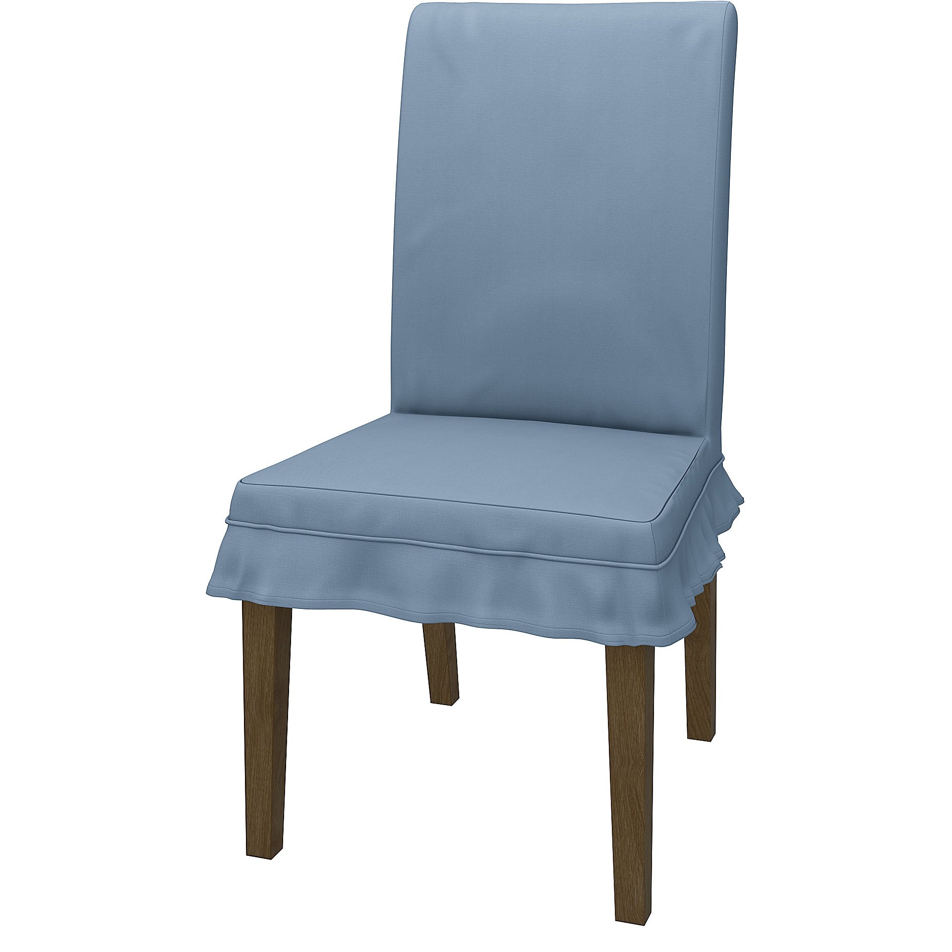 IKEA - HENRIKSDAL DINING CHAIR COVER SHORT SKIRT WITH RUFFLES (STANDARD MODEL), Dusty Blue, Cotton -