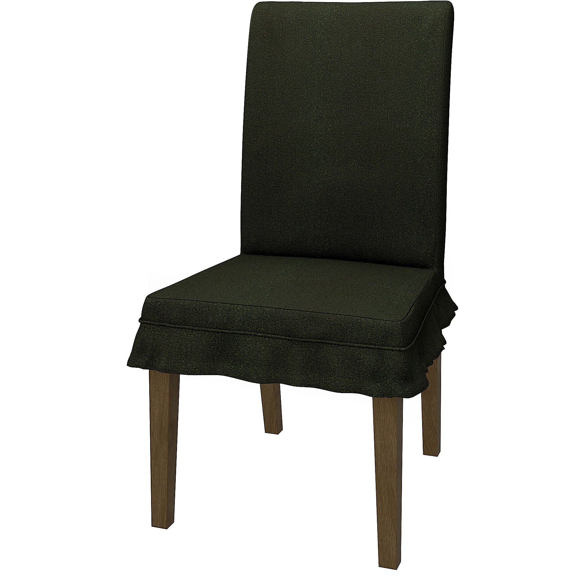 IKEA - HENRIKSDAL DINING CHAIR COVER SHORT SKIRT WITH RUFFLES (STANDARD MODEL), Dark Moss Green, BEMZ NATURE'S PALETTE COLLECTION - Bemz