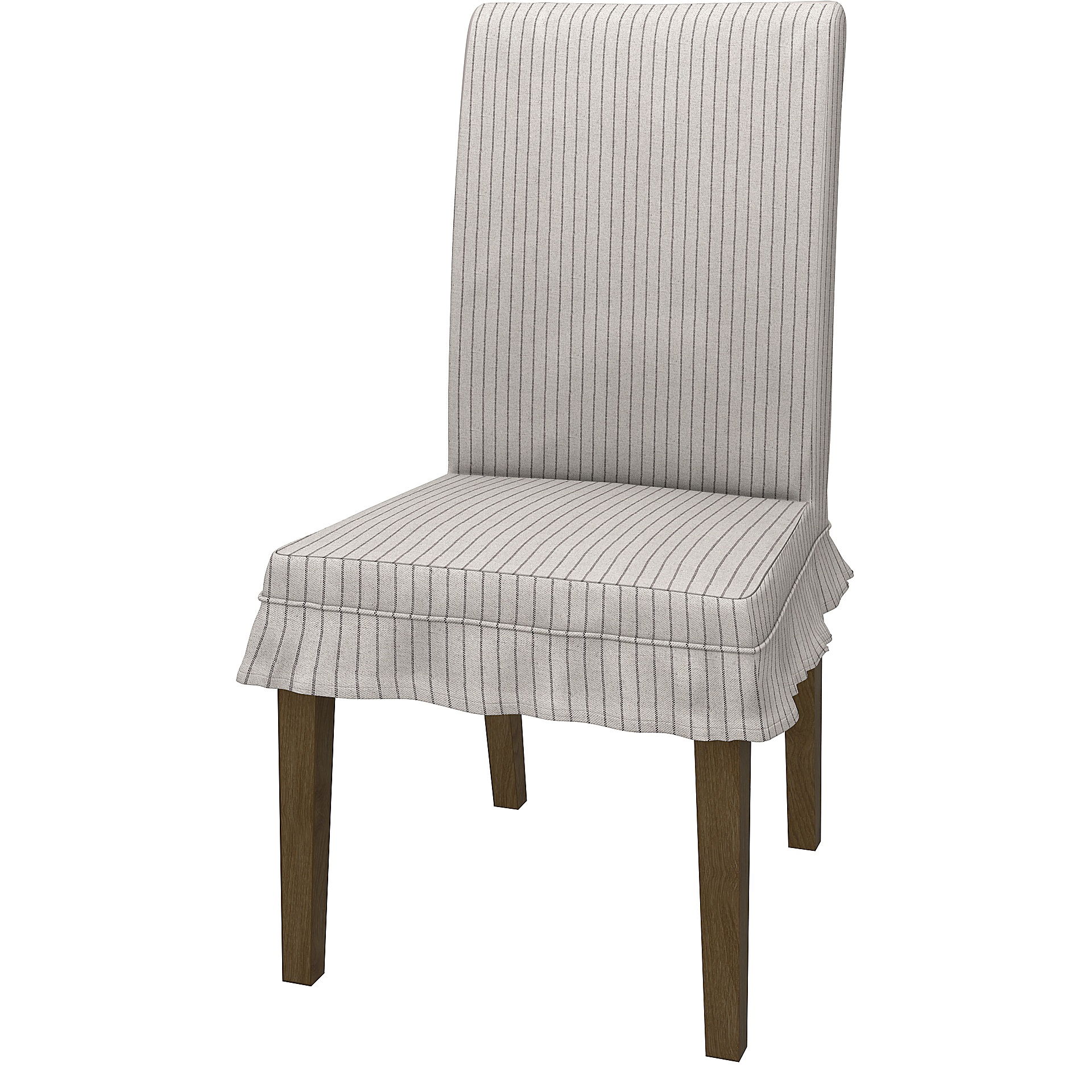 IKEA - HENRIKSDAL DINING CHAIR COVER SHORT SKIRT WITH RUFFLES (STANDARD MODEL), Silver Grey, Cotton - Bemz