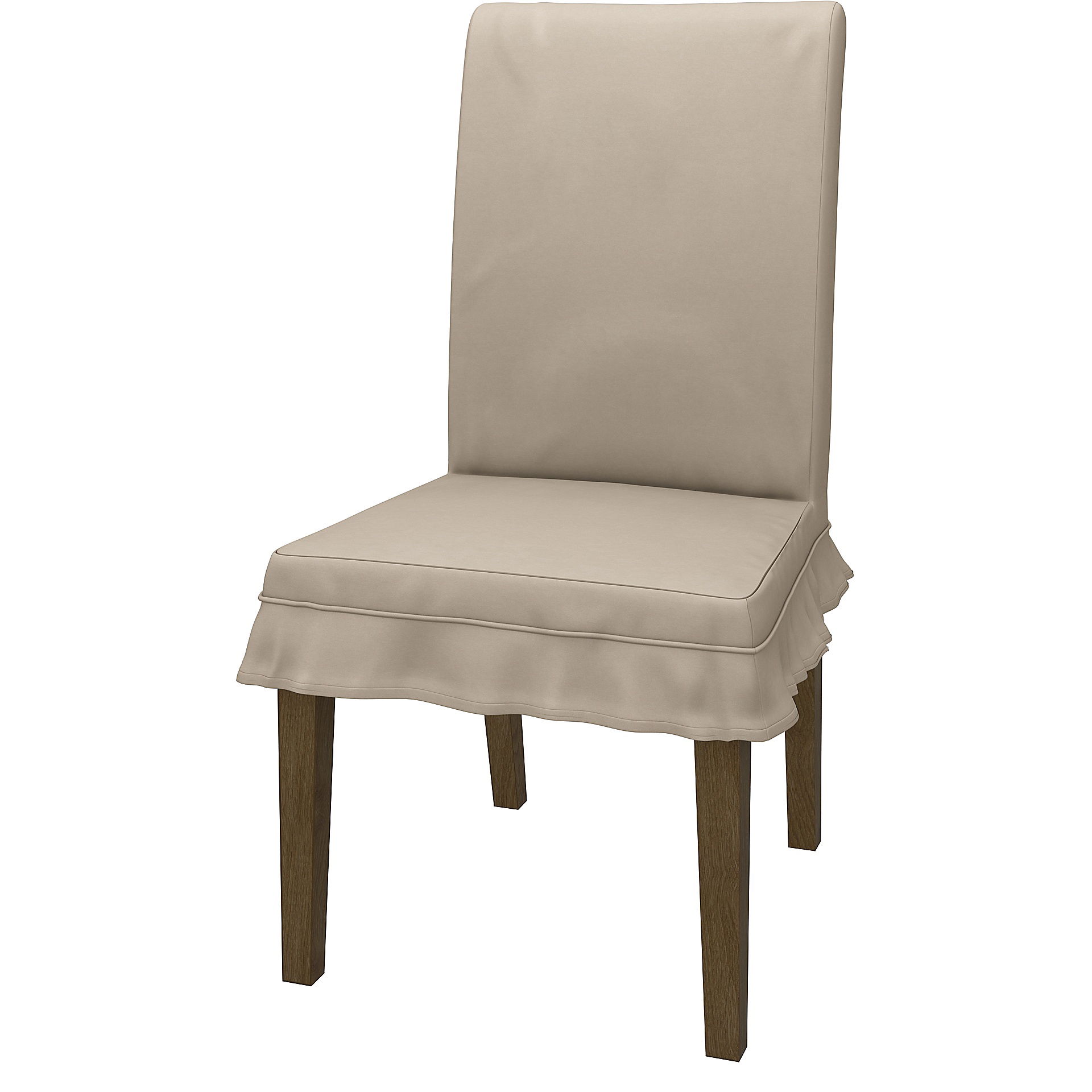 IKEA - HENRIKSDAL DINING CHAIR COVER SHORT SKIRT WITH RUFFLES (STANDARD MODEL), Feather, Velvet - Bemz