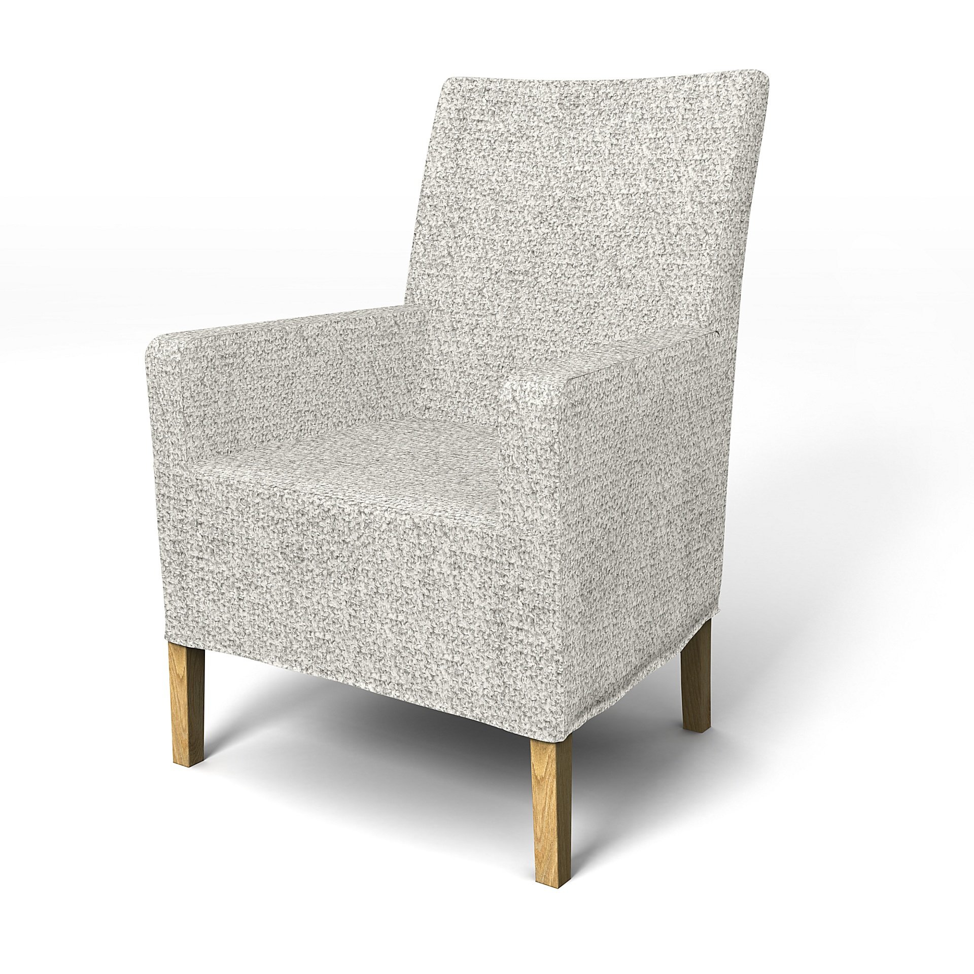 IKEA - Henriksdal, Chair cover w/ armrest, medium length skirt, Driftwood, Boucle & Texture - Bemz