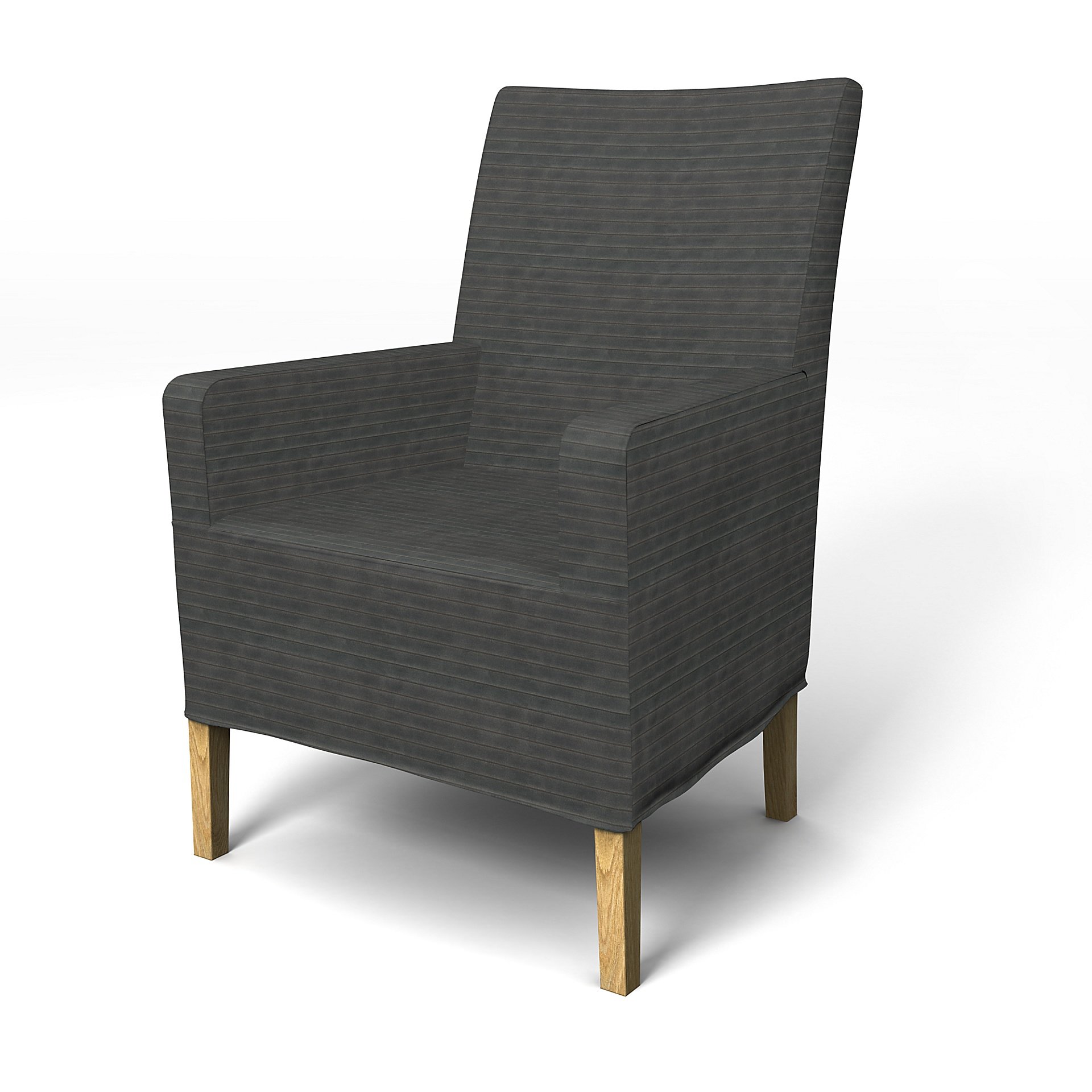 IKEA - Henriksdal, Chair cover w/ armrest, medium length skirt, Licorice, Corduroy - Bemz