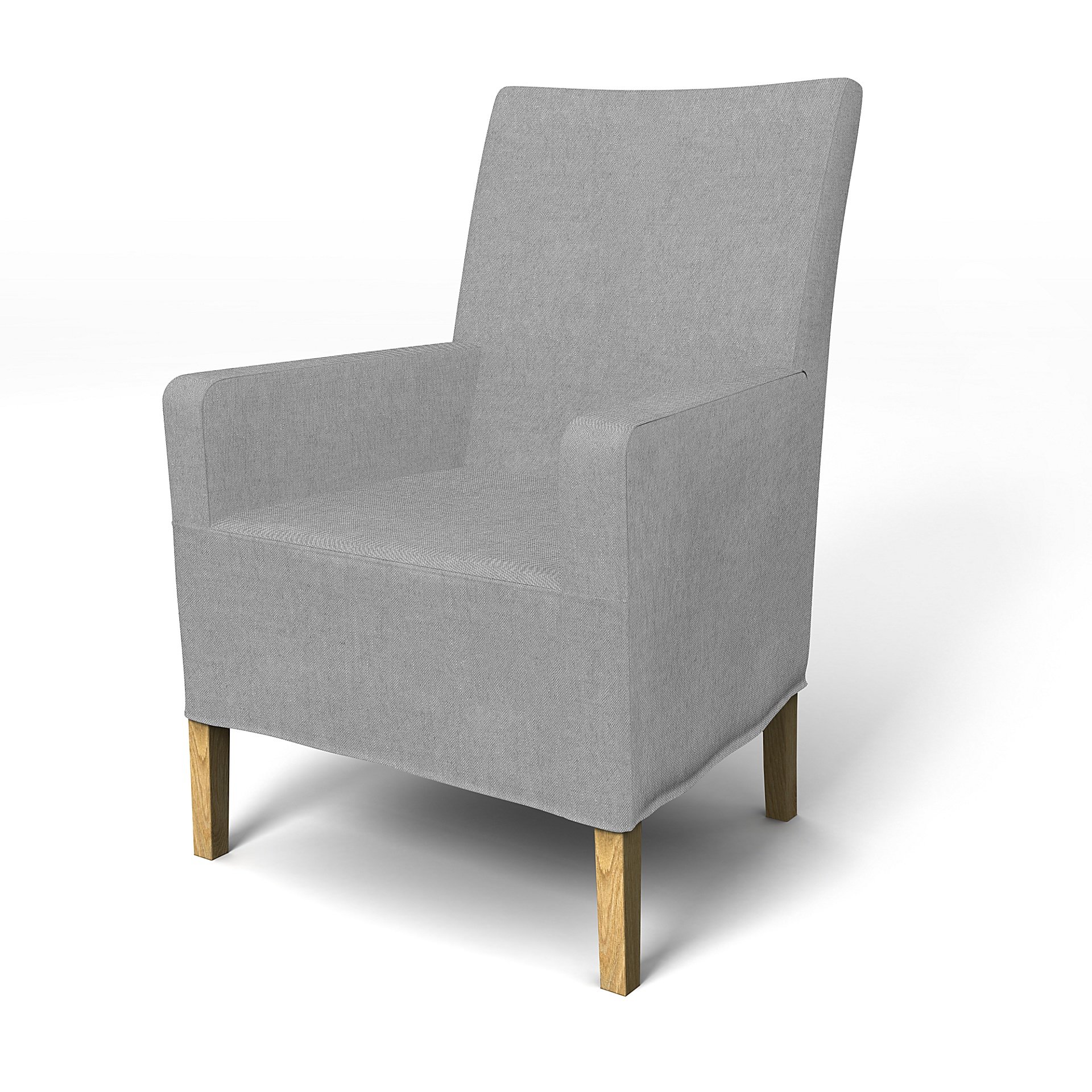 IKEA - Henriksdal, Chair cover w/ armrest, medium length skirt, Graphite, Linen - Bemz