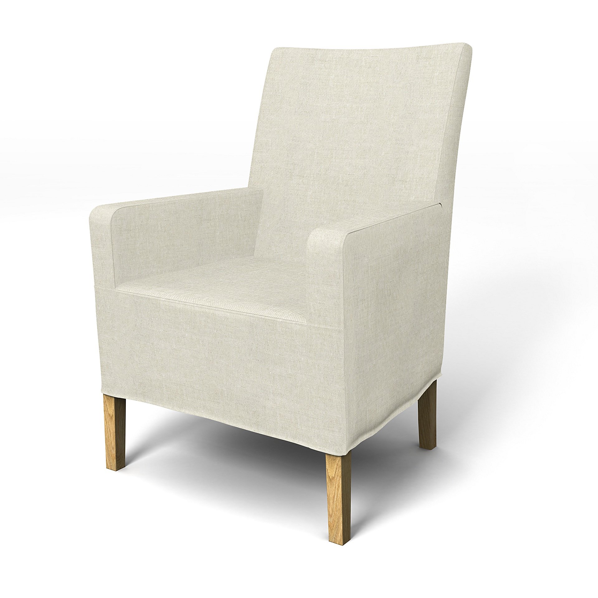 IKEA - Henriksdal, Chair cover w/ armrest, medium length skirt, Natural, Linen - Bemz