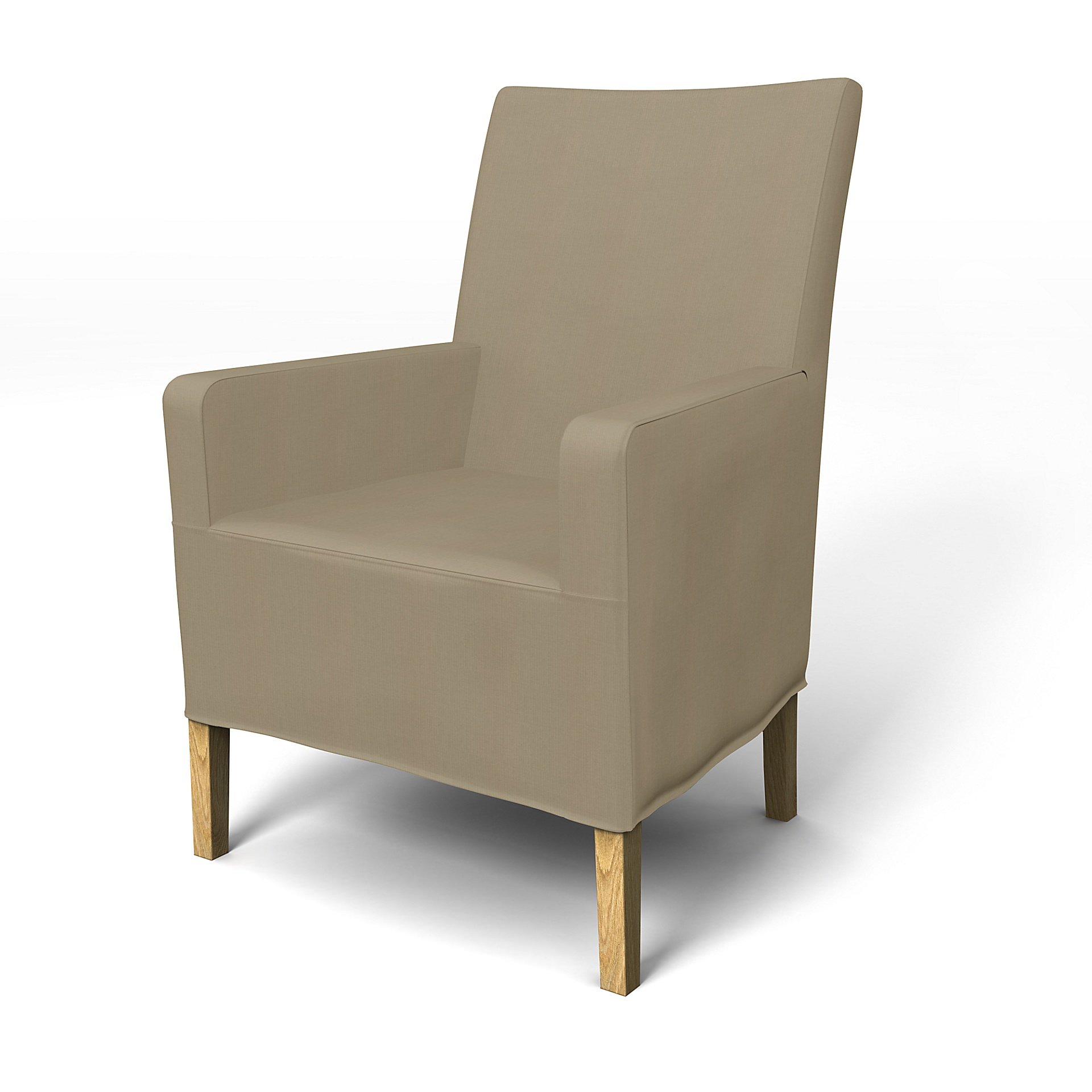 IKEA - Henriksdal, Chair cover w/ armrest, medium length skirt, Dark Sand, Outdoor - Bemz