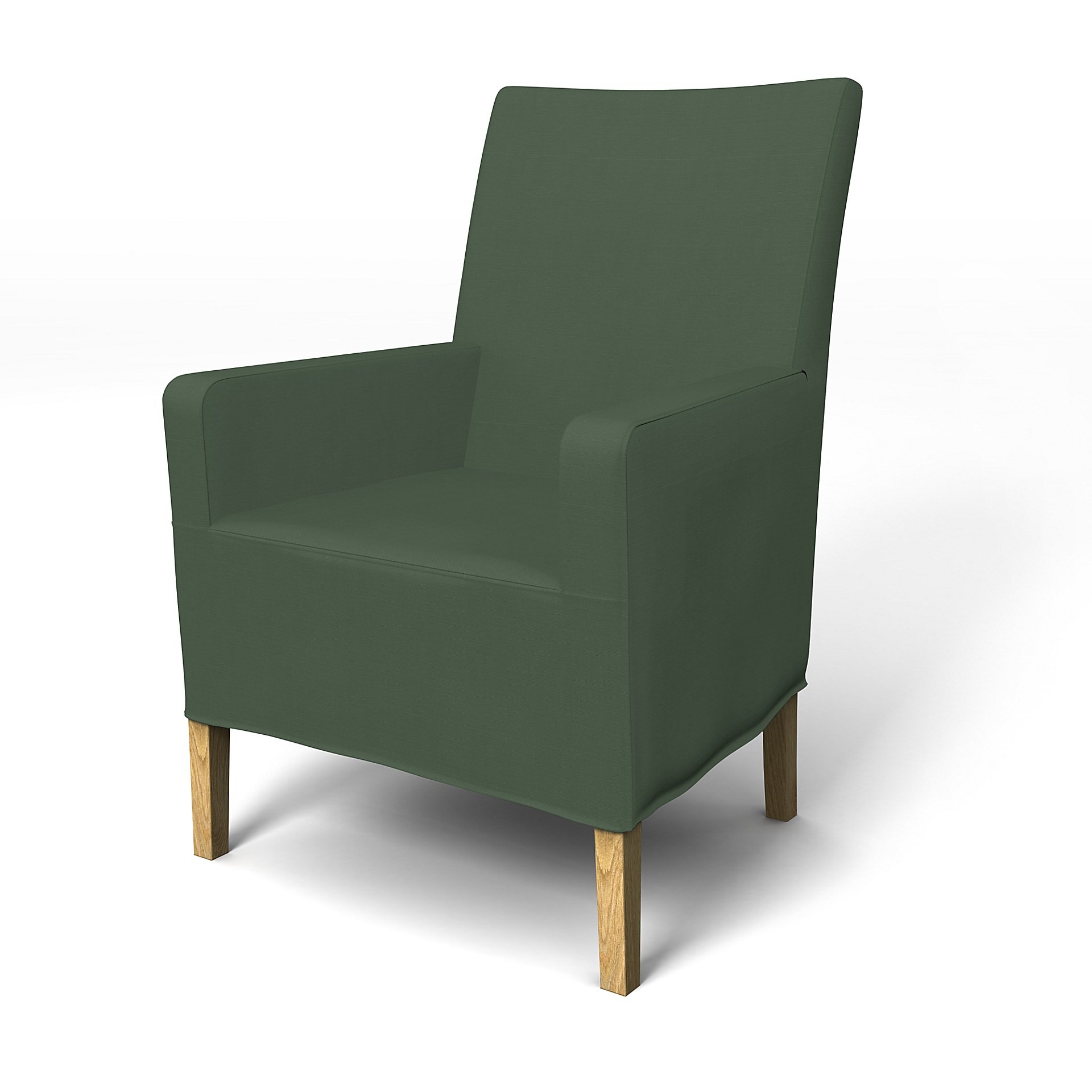 IKEA - Henriksdal, Chair cover w/ armrest, medium length skirt, Thyme, Cotton - Bemz