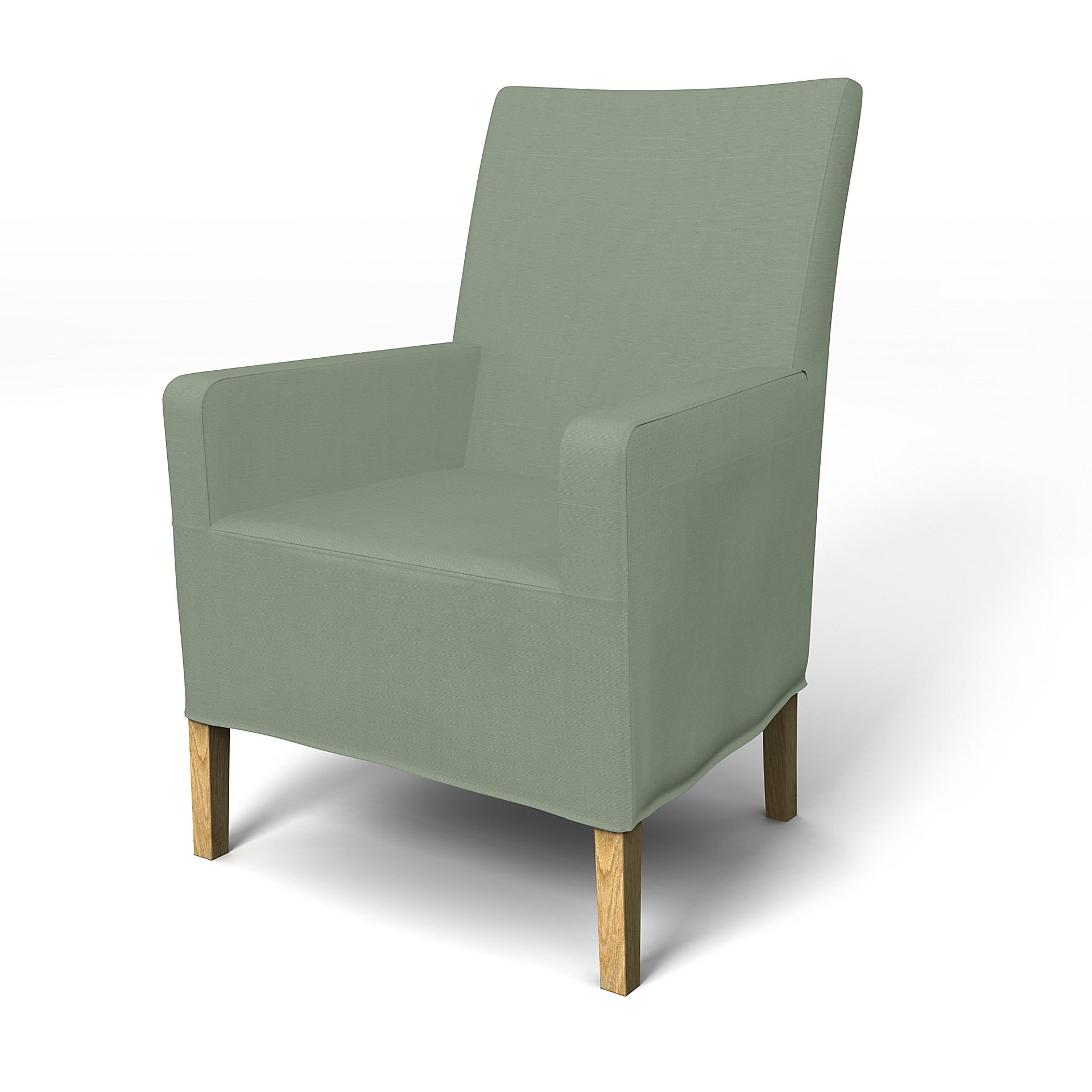 IKEA - Henriksdal, Chair cover w/ armrest, medium length skirt, Seagrass, Cotton - Bemz
