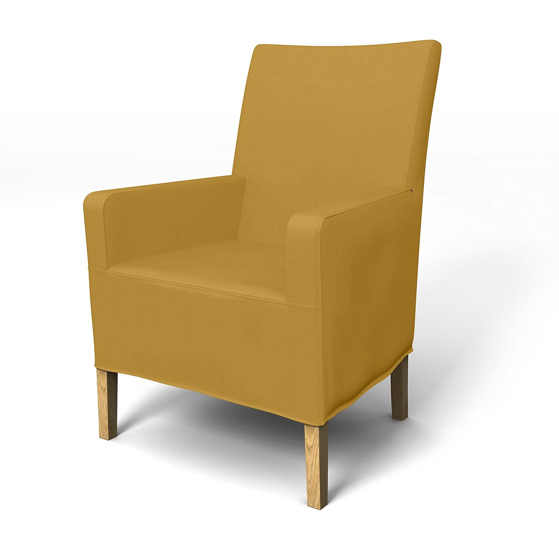 IKEA - Henriksdal, Chair cover w/ armrest, medium length skirt, Honey Mustard, Cotton - Bemz