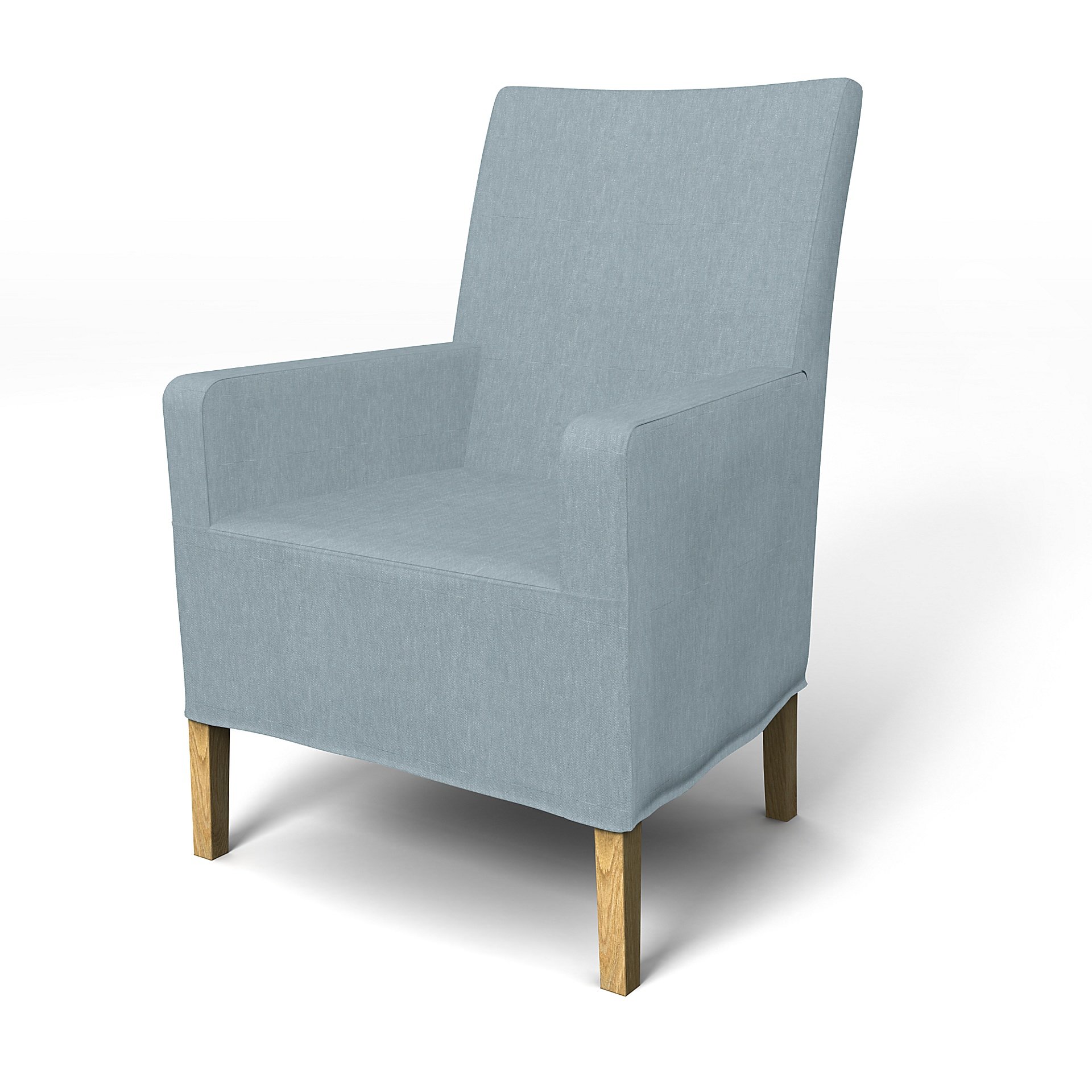 IKEA - Henriksdal, Chair cover w/ armrest, medium length skirt, Dusty Blue, Linen - Bemz