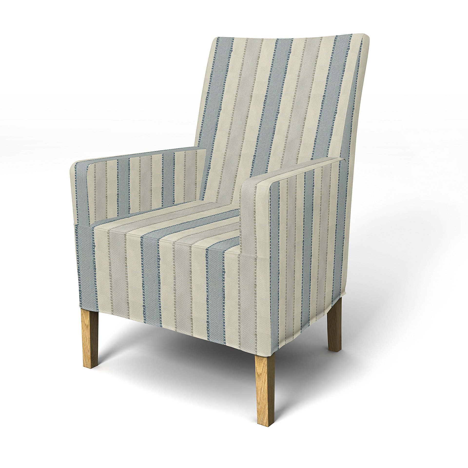 IKEA - Henriksdal, Chair cover w/ armrest, medium length skirt, Sky Blue, Outdoor - Bemz