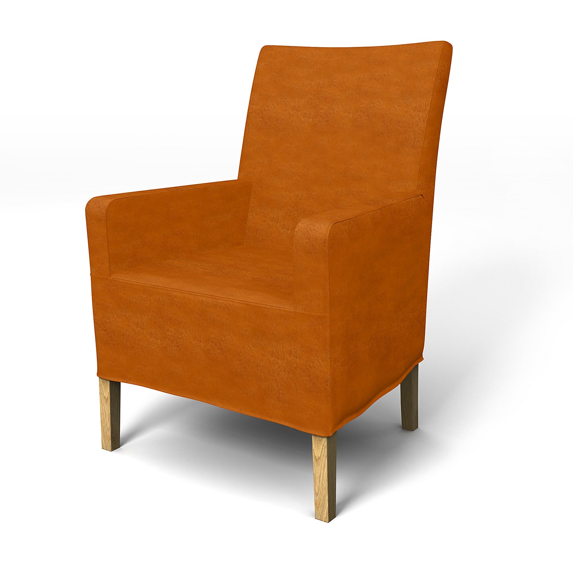 IKEA - Henriksdal, Chair cover w/ armrest, medium length skirt, Cognac, Velvet - Bemz