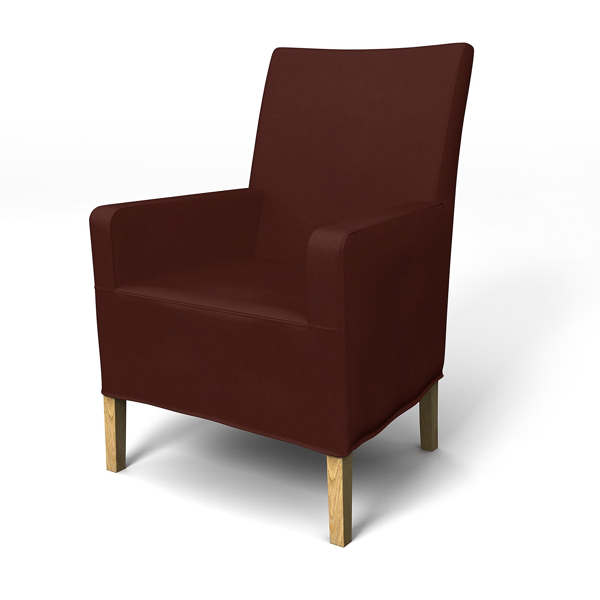 IKEA - Henriksdal, Chair cover w/ armrest, medium length skirt, Ground Coffee, Velvet - Bemz