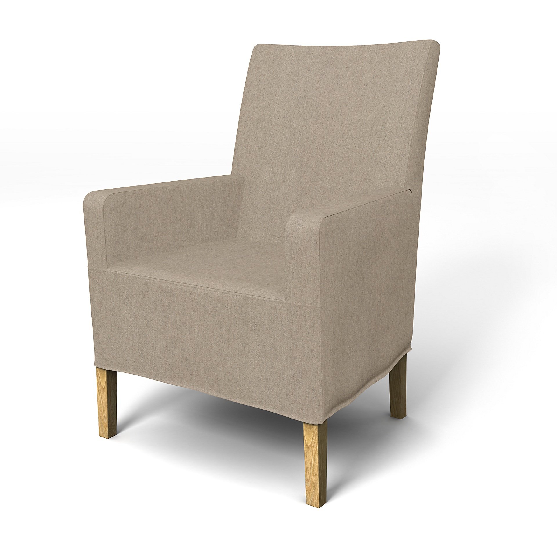 IKEA - Henriksdal, Chair cover w/ armrest, medium length skirt, Birch, Wool - Bemz