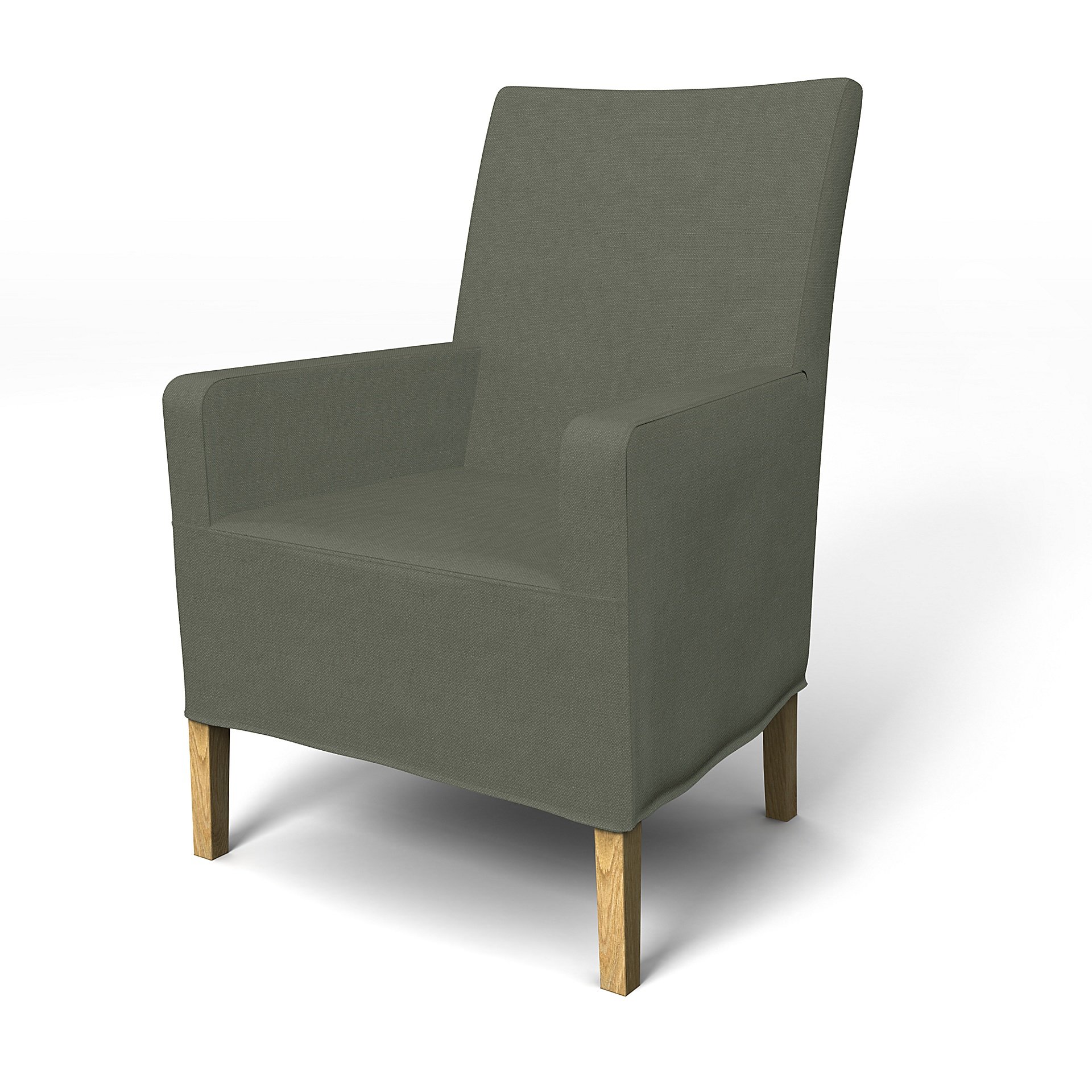 IKEA - Henriksdal, Chair cover w/ armrest, medium length skirt, Rosemary, Linen - Bemz