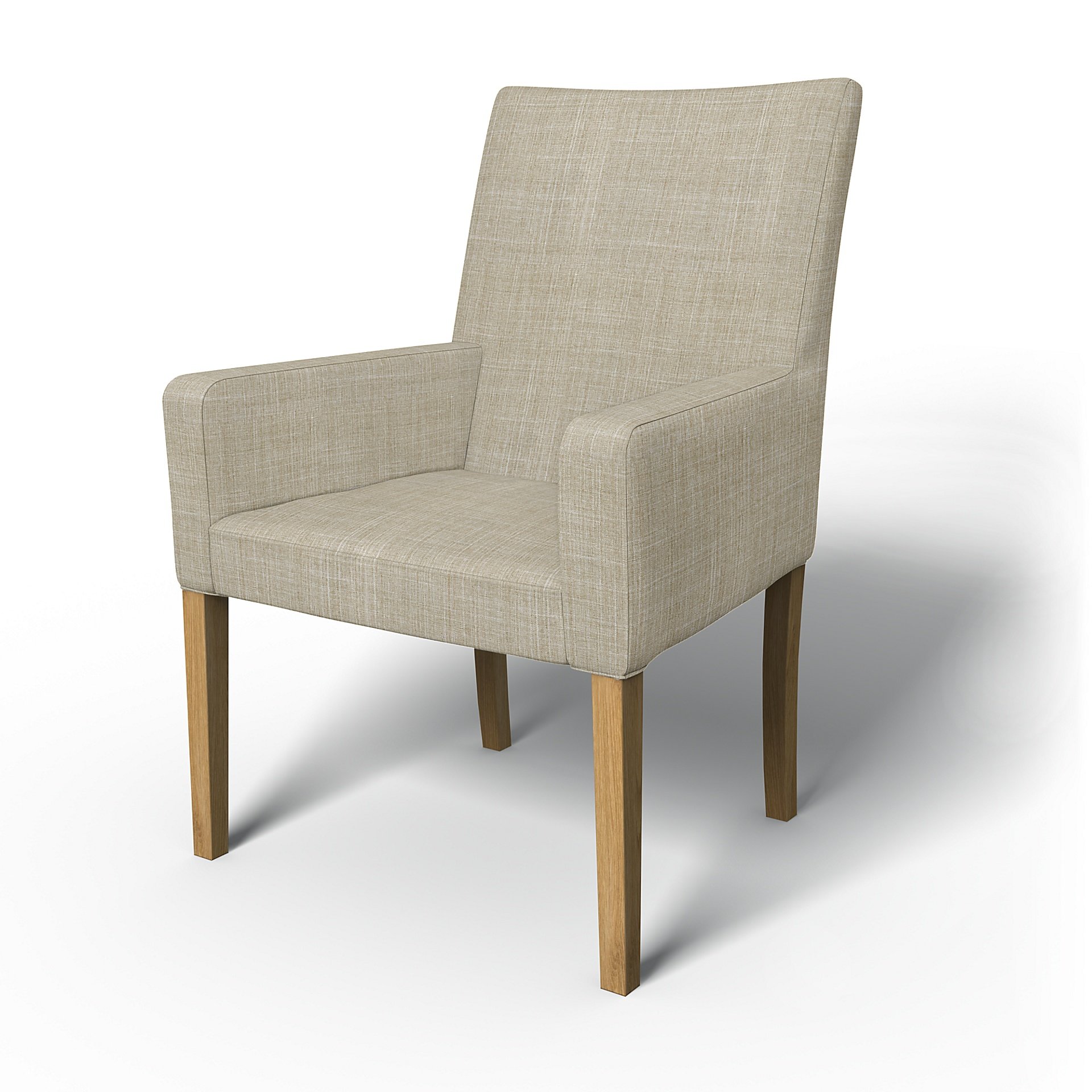 IKEA - Henriksdal, Chair cover w/ armrests, short, Sand Beige, Boucle & Texture - Bemz