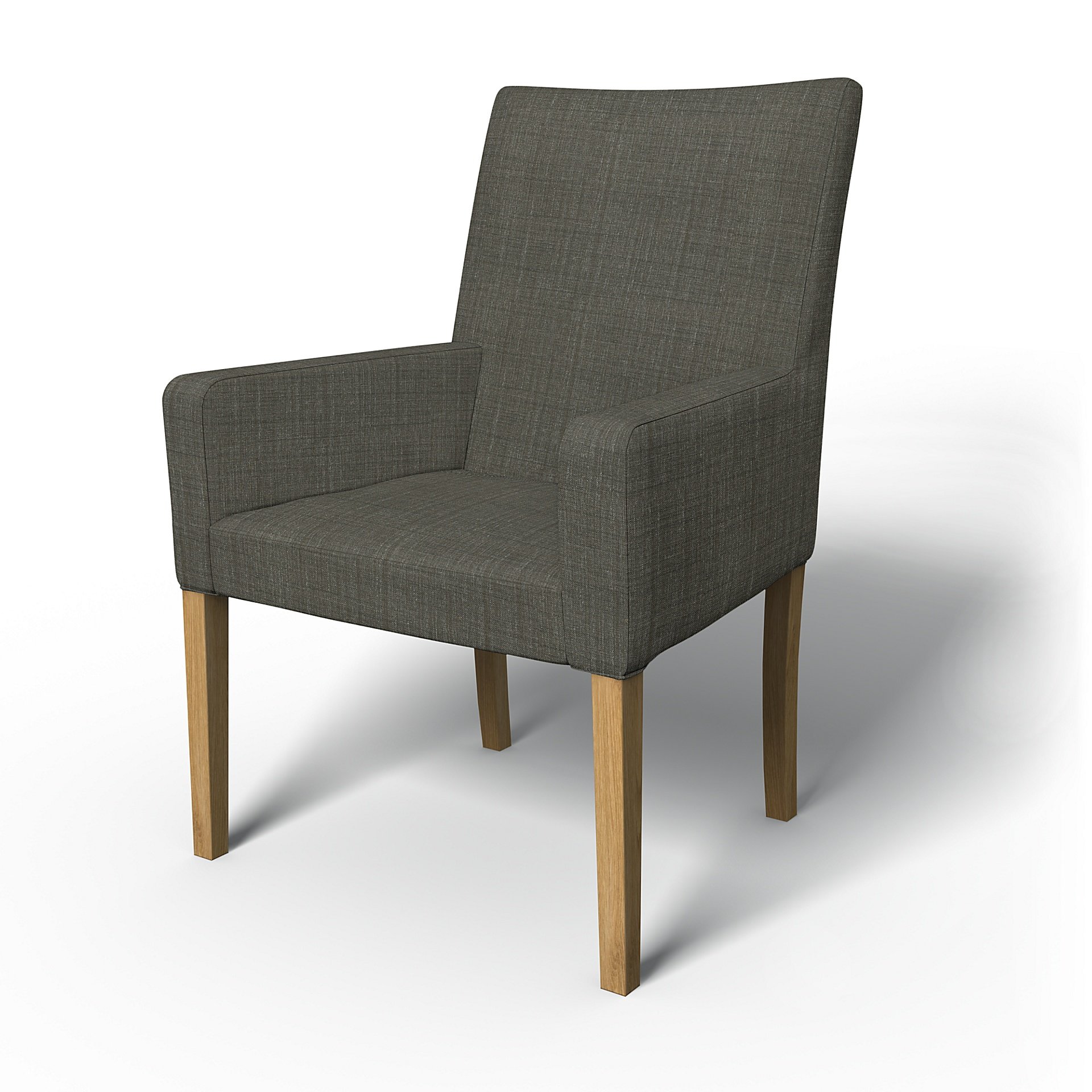 IKEA - Henriksdal, Chair cover w/ armrests, short, Mole Brown, Boucle & Texture - Bemz