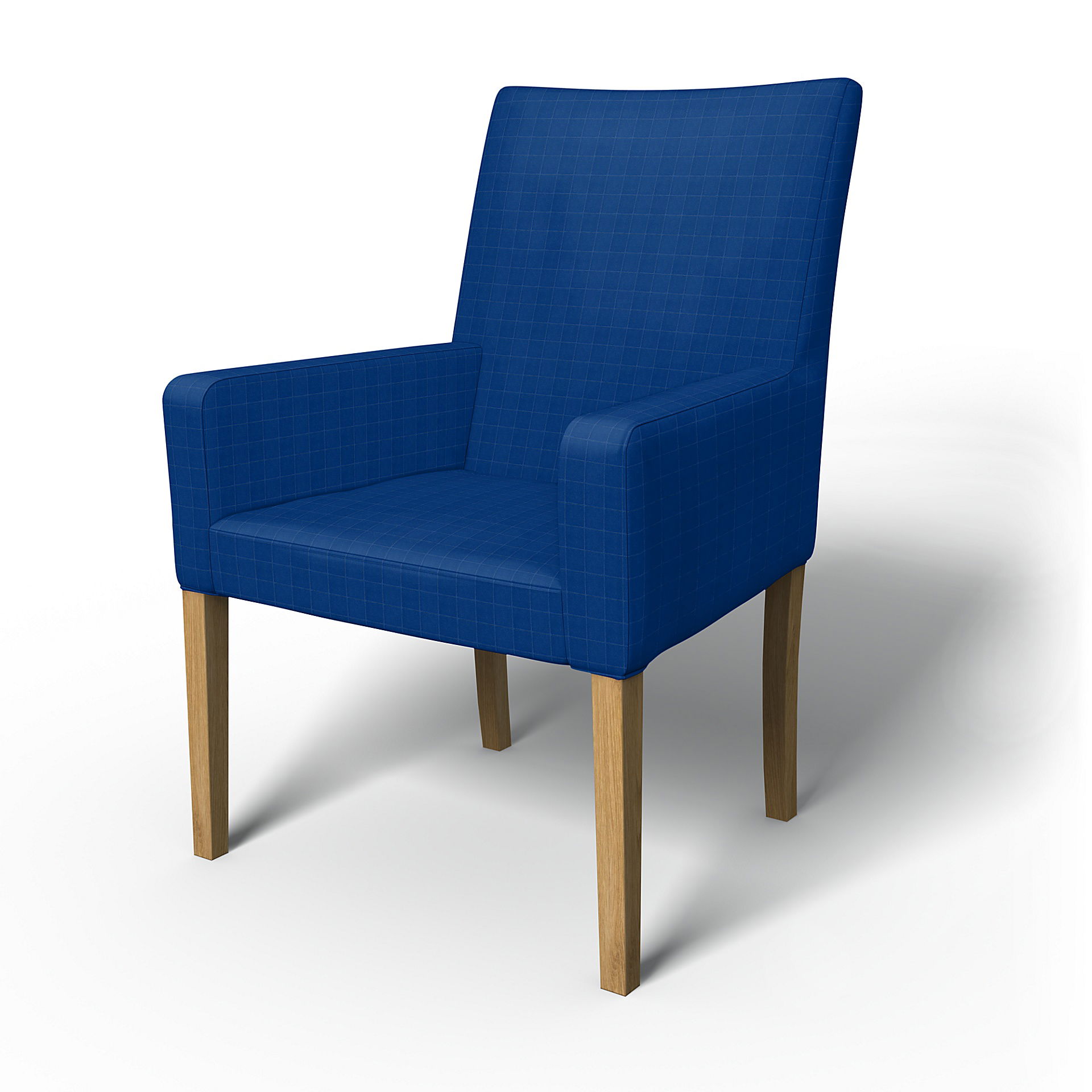 IKEA - Henriksdal, Chair cover w/ armrests, short, Lapis Blue, Velvet - Bemz