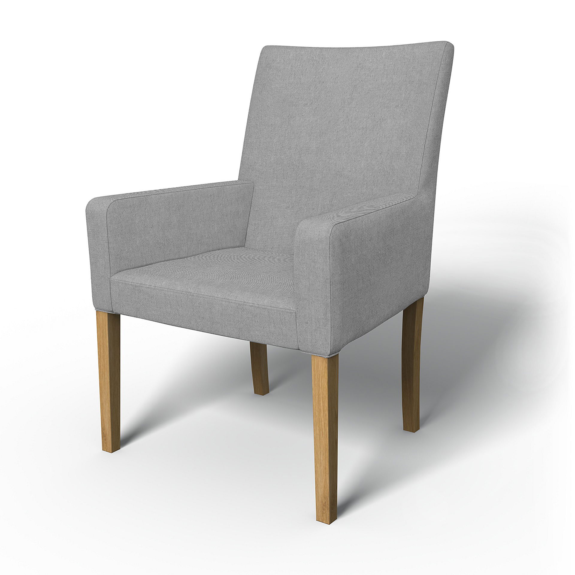 IKEA - Henriksdal, Överdrag karmstol, kort klädsel, Graphite, Linne - Bemz