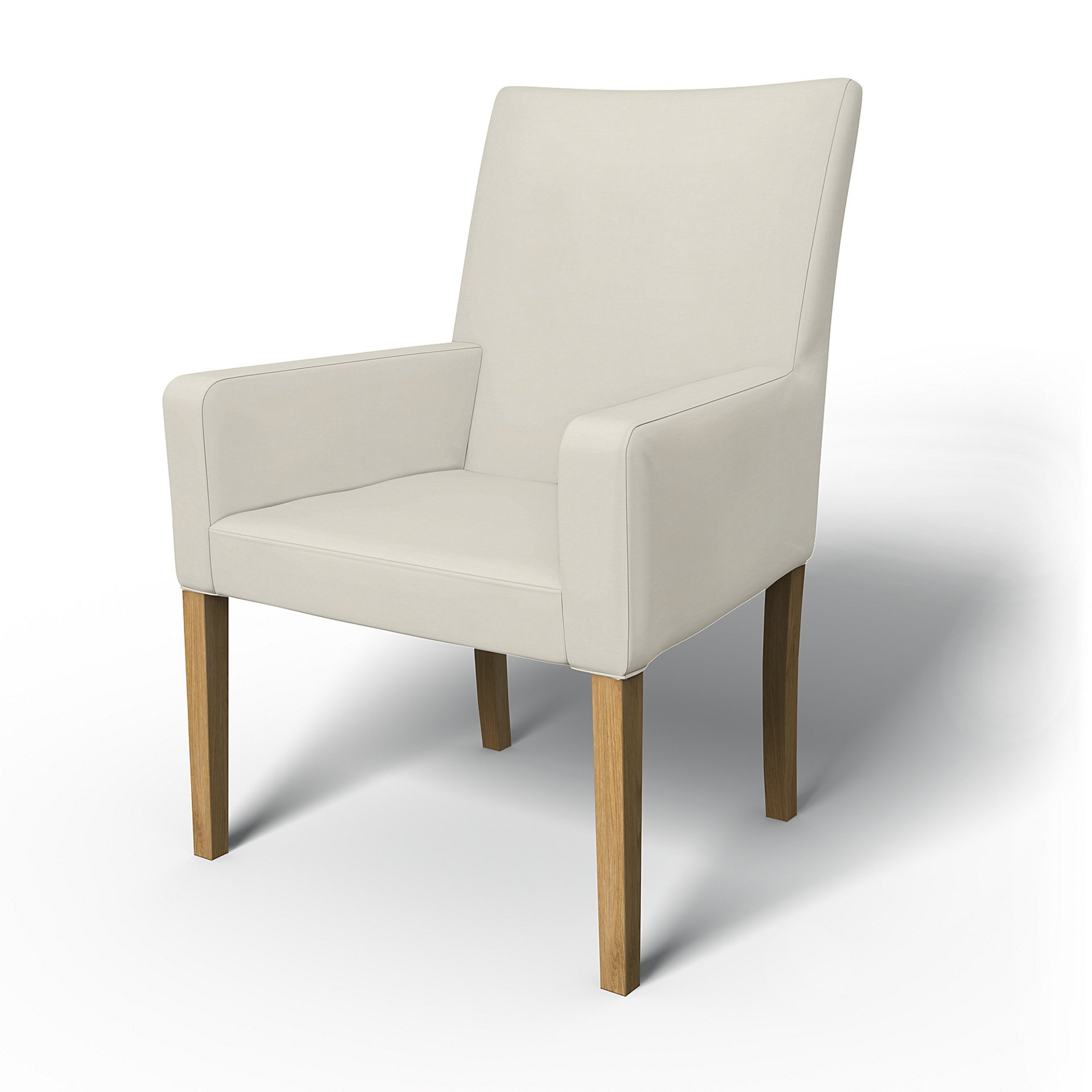 IKEA - Henriksdal, Chair cover w/ armrests, short, Eggshell, Velvet - Bemz