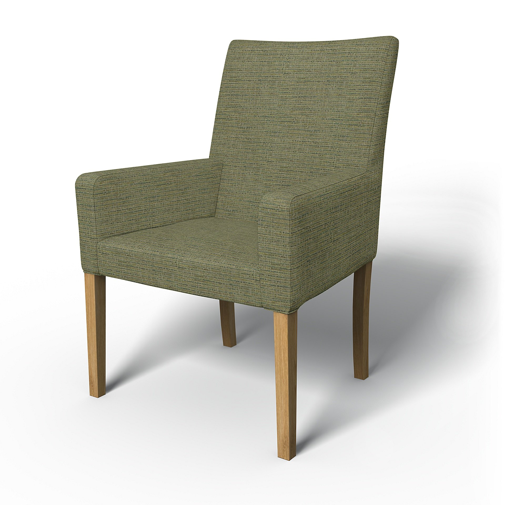IKEA - Henriksdal, Chair cover w/ armrests, short, Meadow Green, Boucle & Texture - Bemz