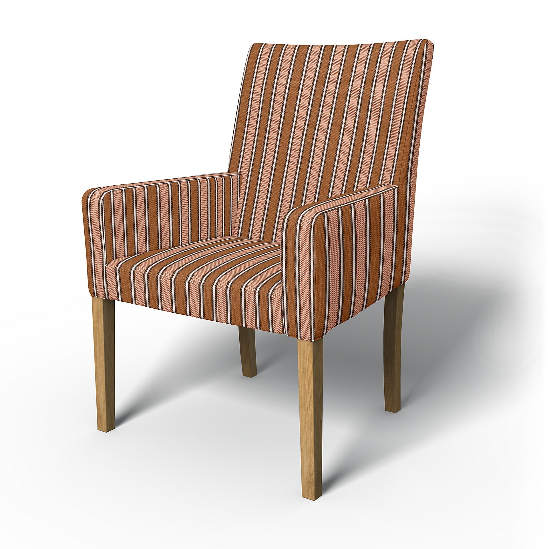 IKEA - Henriksdal, Chair cover w/ armrests, short, Orange Multi, Outdoor - Bemz
