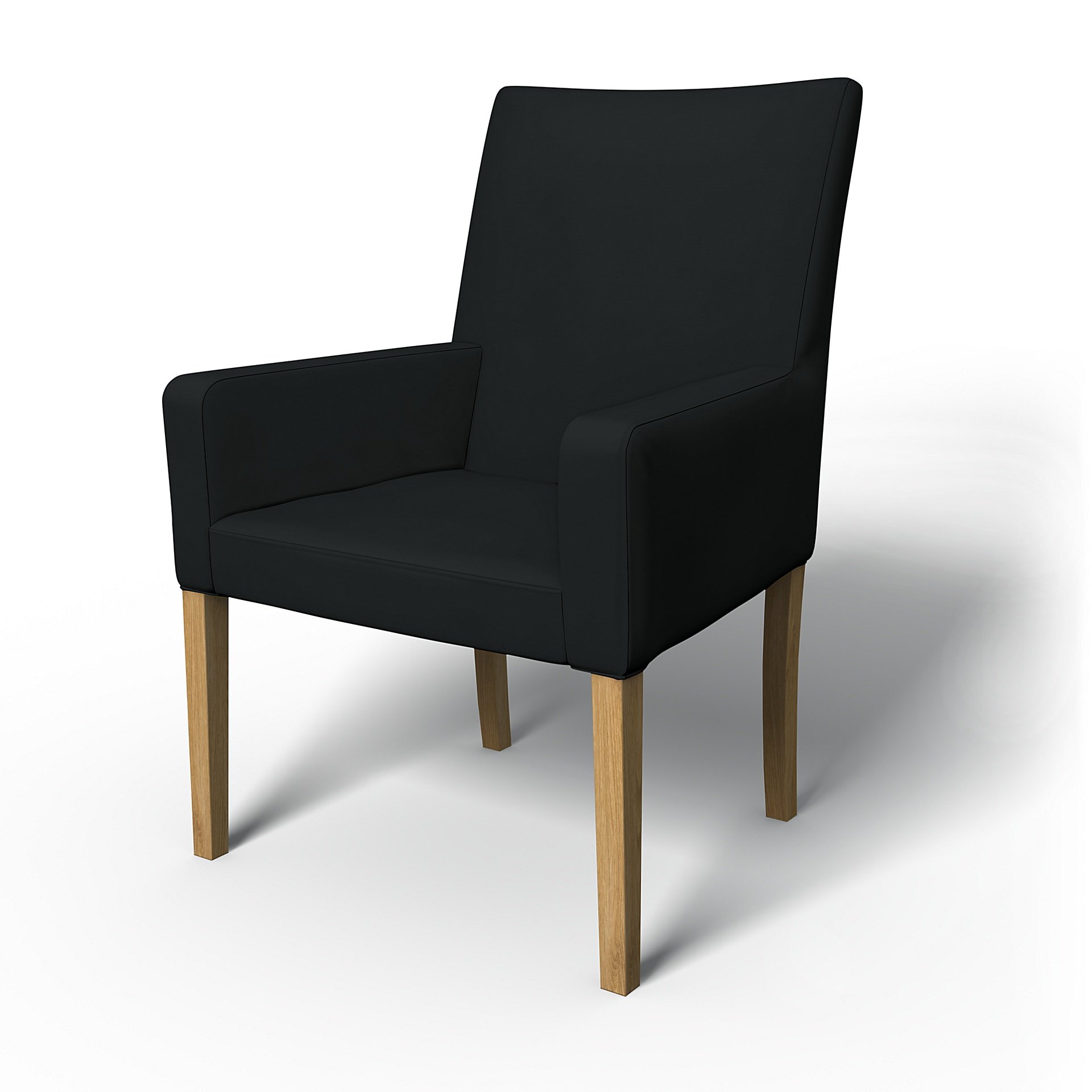 IKEA - Henriksdal, Chair cover w/ armrests, short, Jet Black, Cotton - Bemz