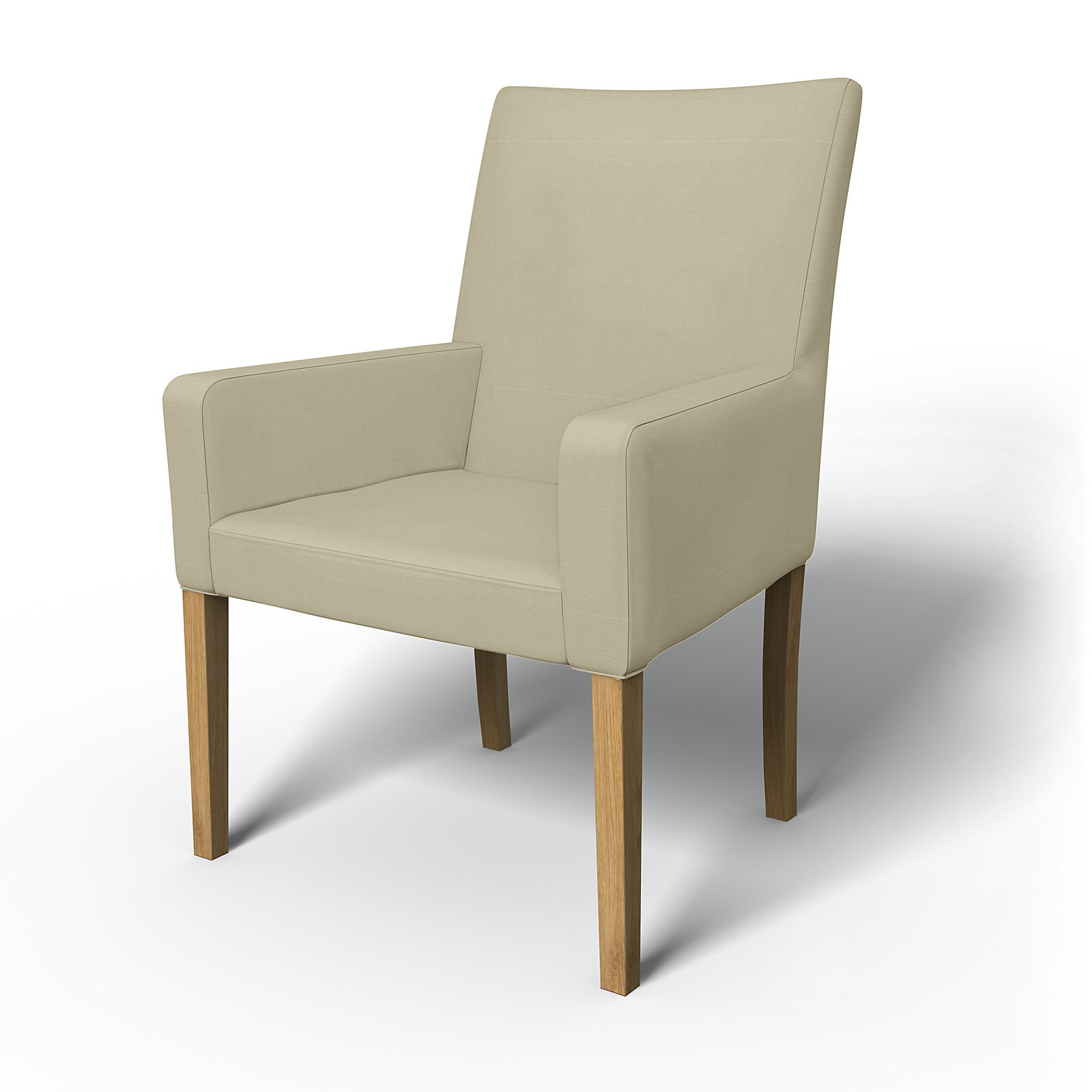 IKEA - Henriksdal, Chair cover w/ armrests, short, Sand Beige, Cotton - Bemz