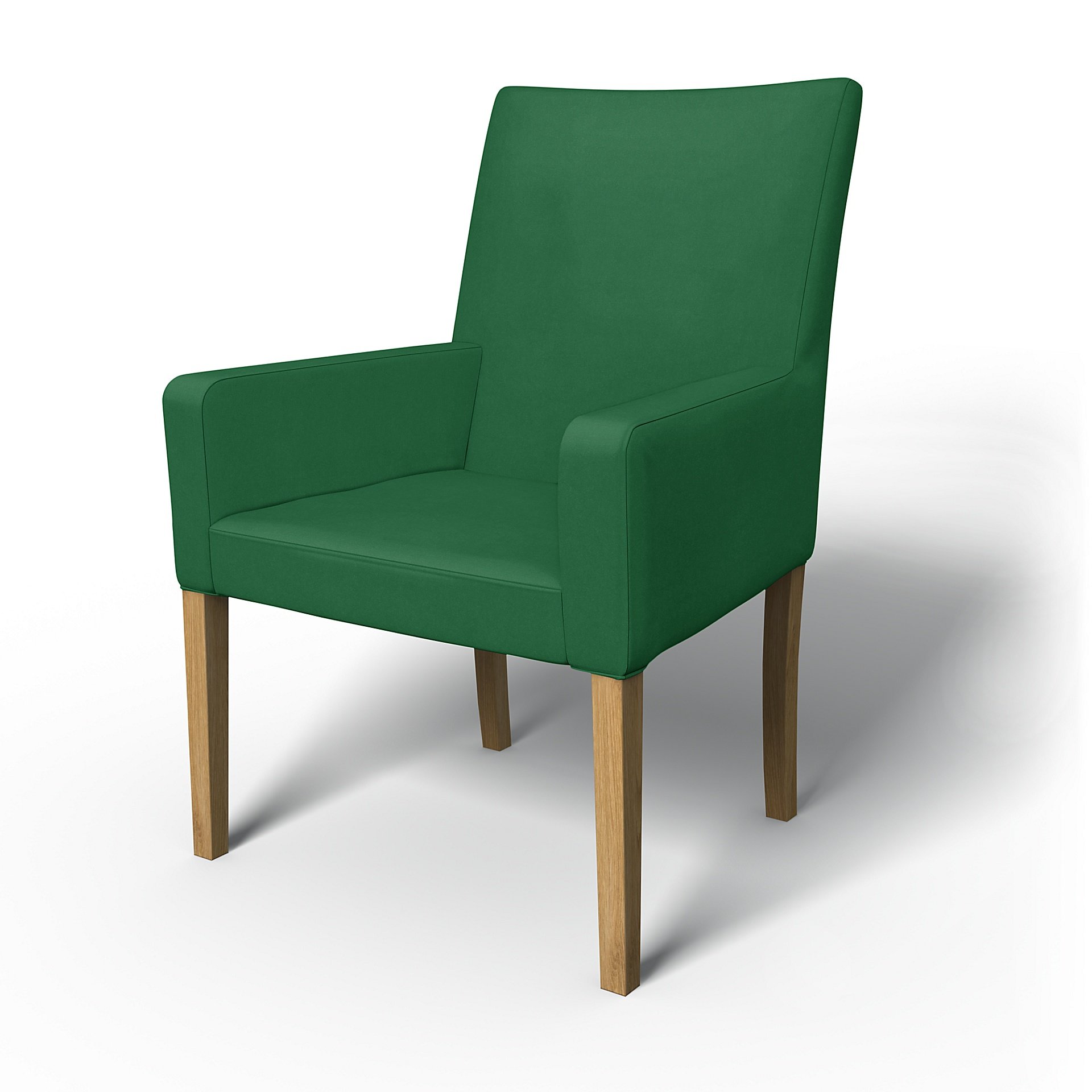 IKEA - Henriksdal, Chair cover w/ armrests, short, Abundant Green, Velvet - Bemz