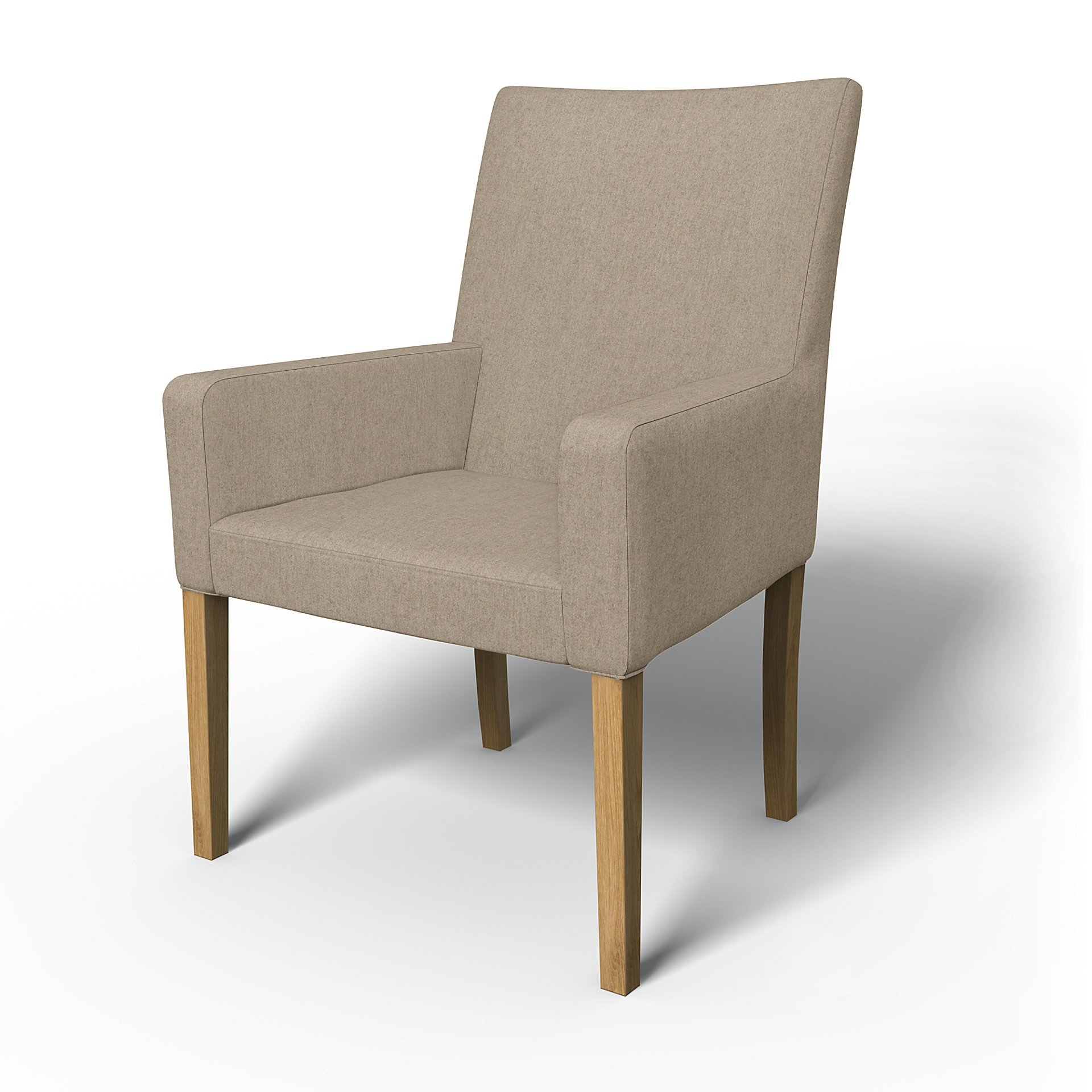IKEA - Henriksdal, Chair cover w/ armrests, short, Birch, Wool - Bemz
