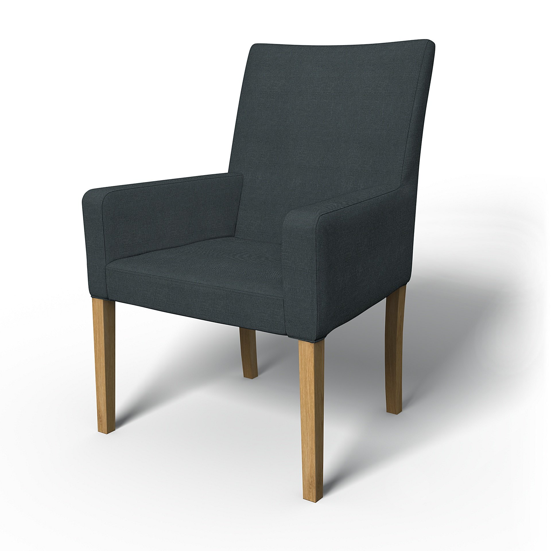 IKEA - Henriksdal, Chair cover w/ armrests, short, Graphite Grey, Linen - Bemz
