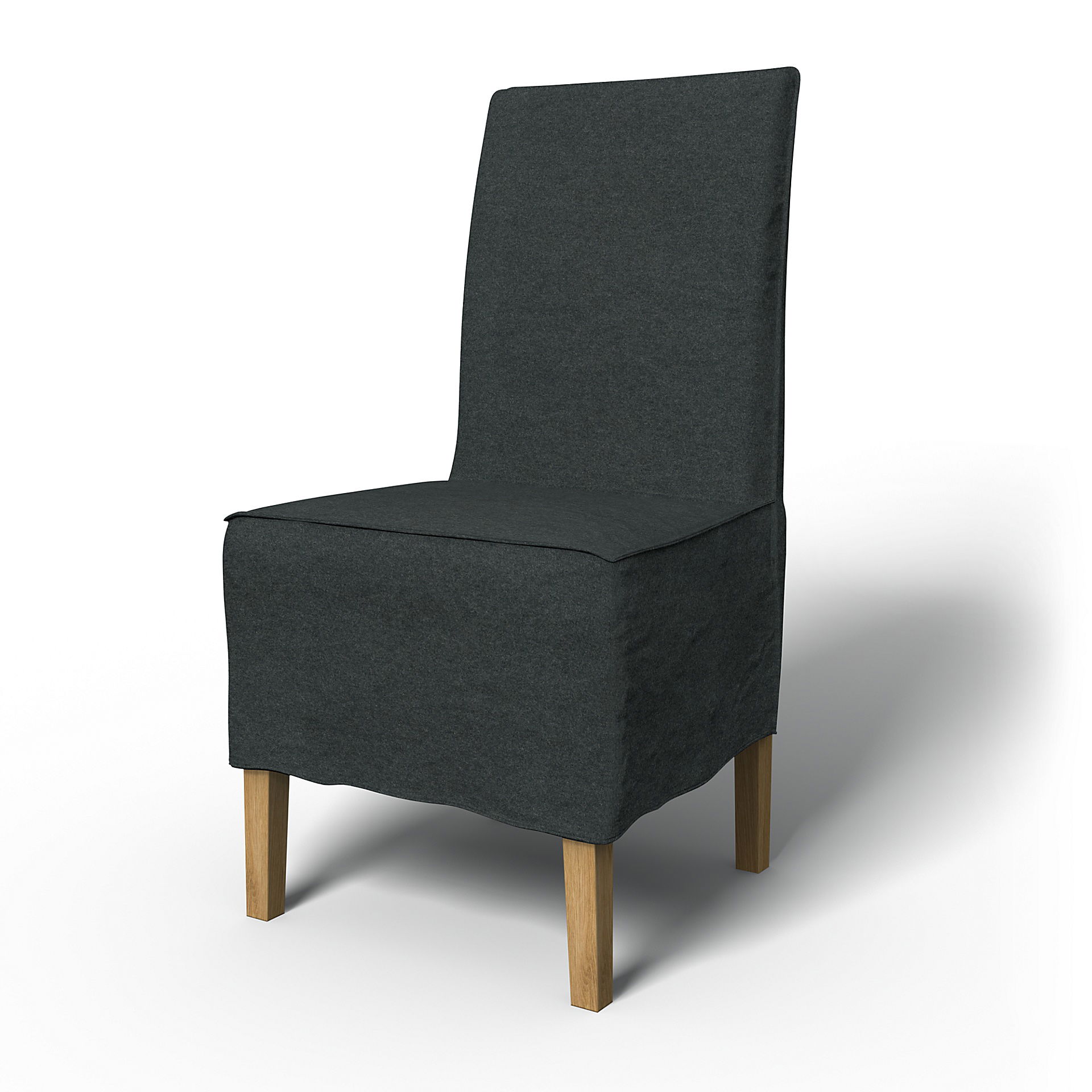 IKEA - Henriksdal Dining Chair Cover Medium skirt with French Seams (Standard model), Stone, Wool - Bemz