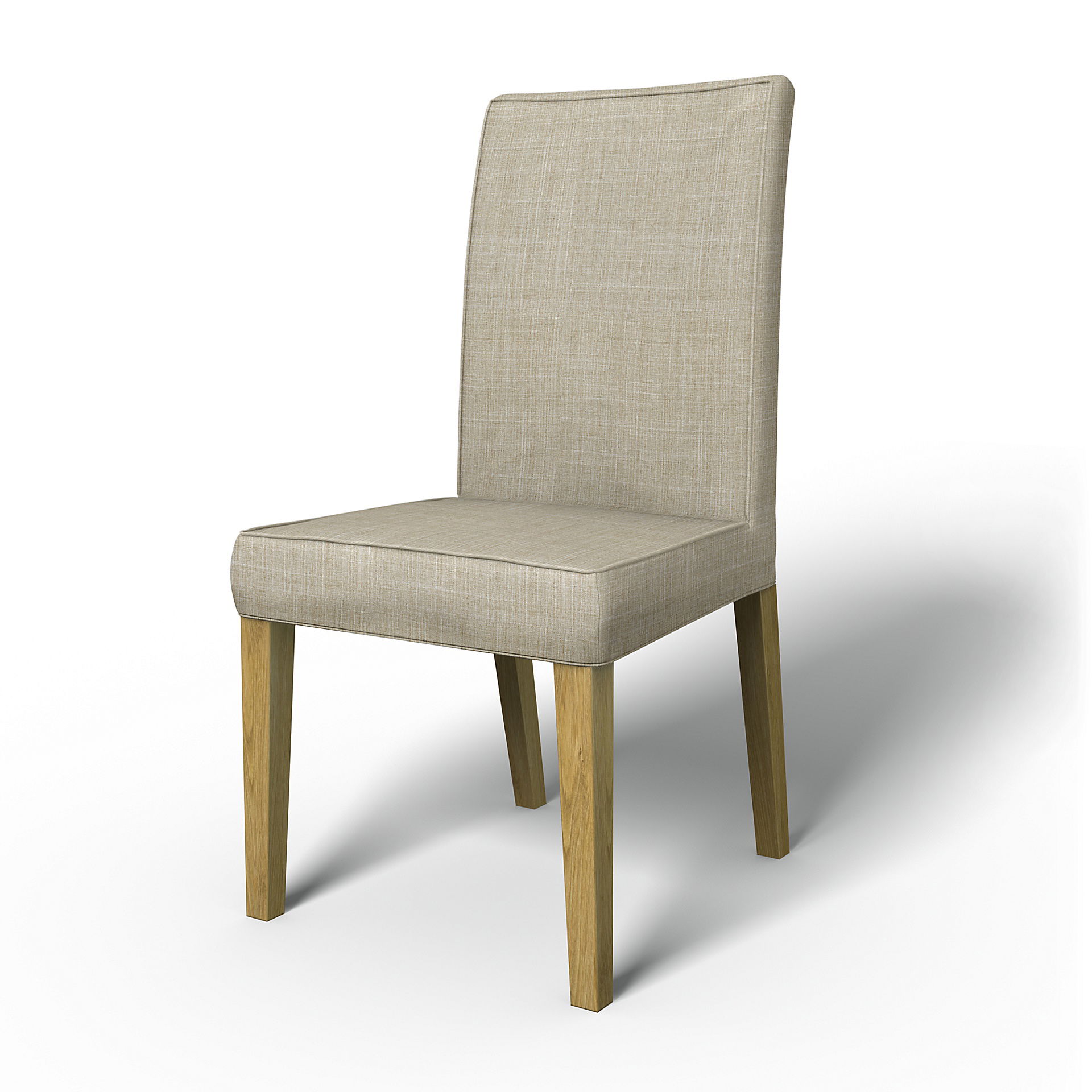 IKEA - Henriksdal Dining Chair Cover with piping (Standard model), Sand Beige, Bouclé & Texture - Bemz
