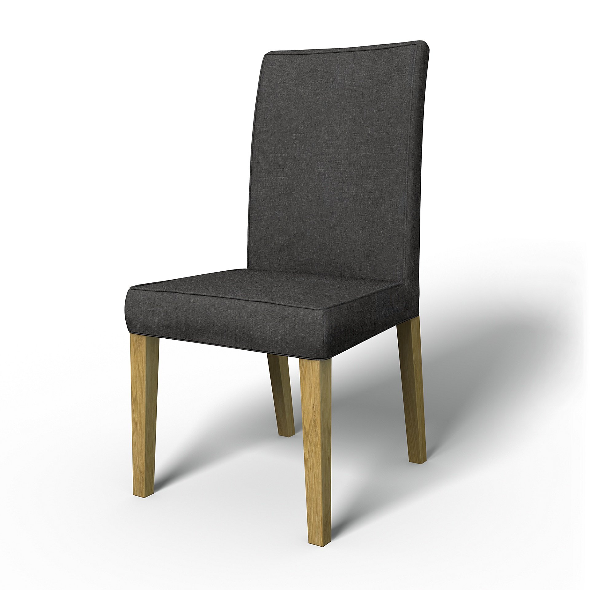 IKEA - Henriksdal Dining Chair Cover with piping (Standard model), Espresso, Linen - Bemz