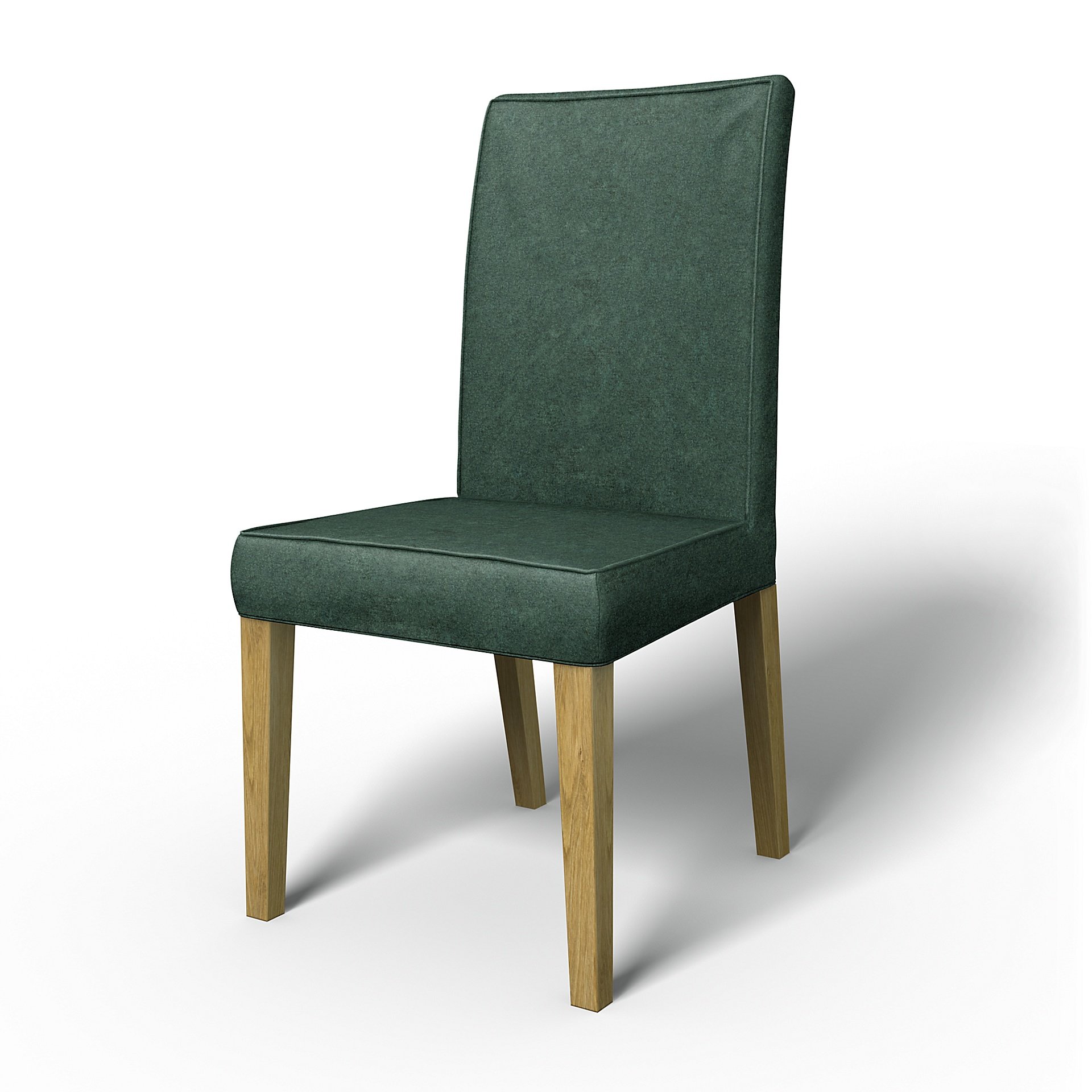 IKEA - Henriksdal Dining Chair Cover with piping (Standard model), Viridian, Velvet - Bemz