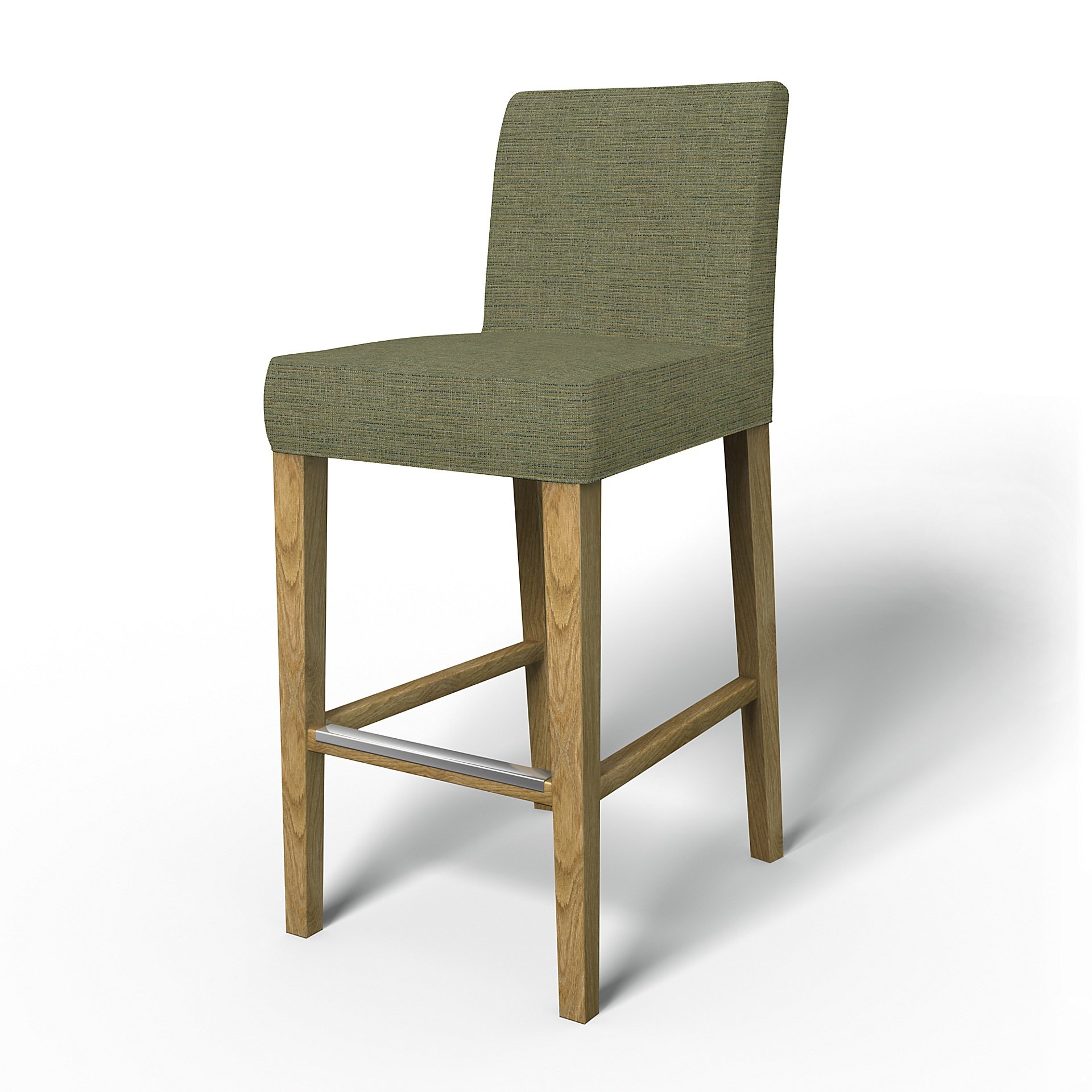 IKEA - Henriksdal Barstool Cover (Standard model), Meadow Green, Boucle & Texture - Bemz
